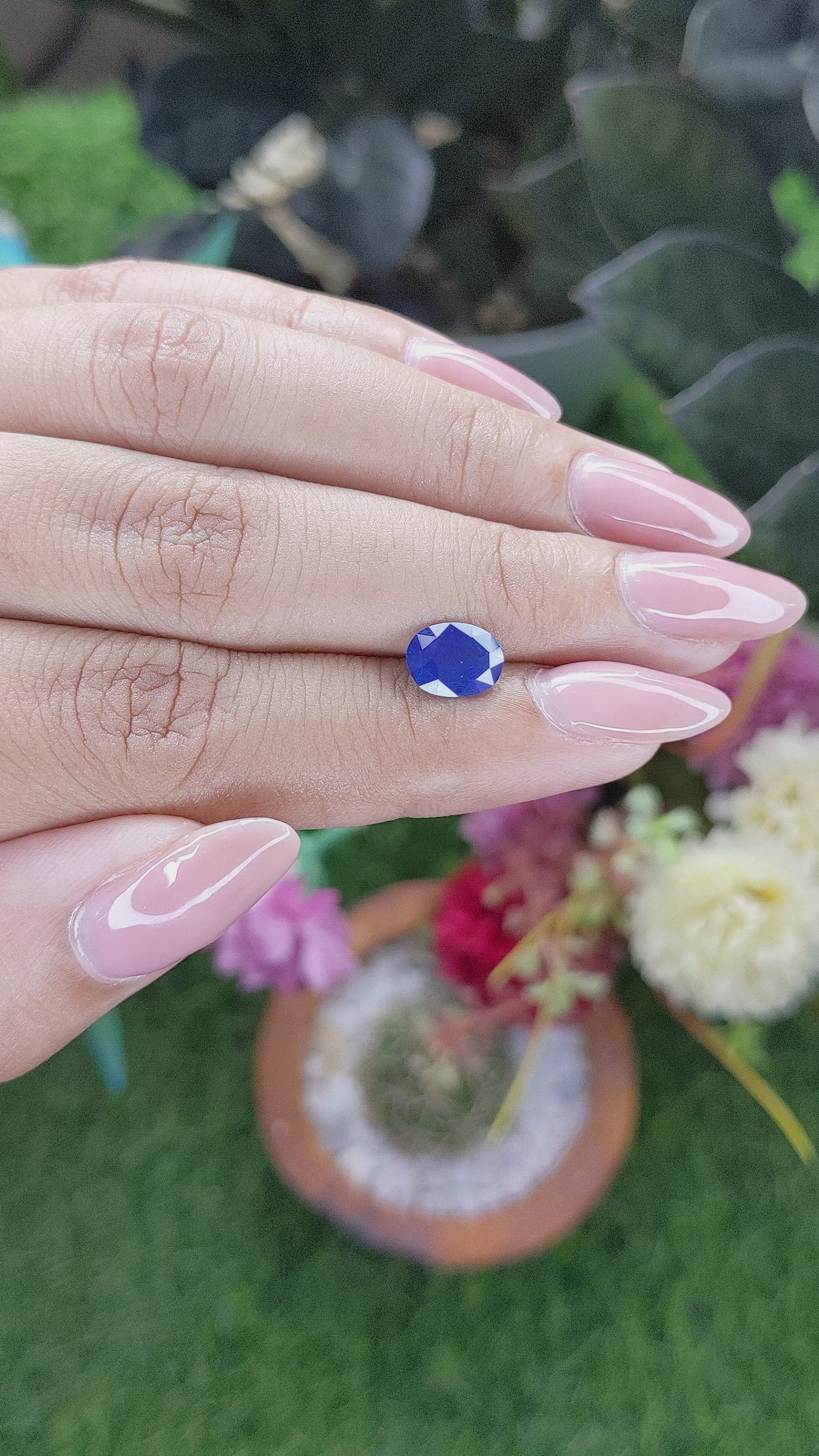 1.61 Ct. Blue Sapphire from Ceylon (Sri Lanka) Size Video