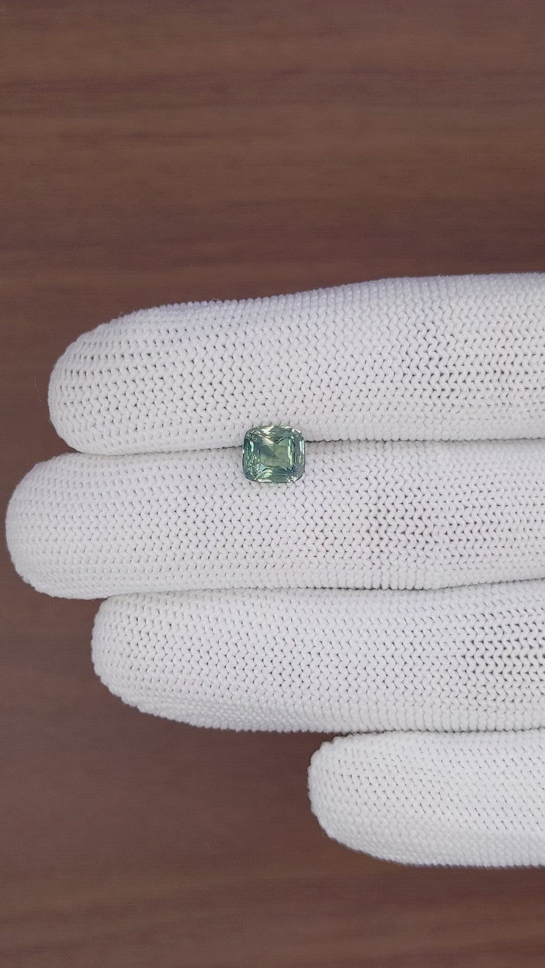2.19 Ct. Bluish Green Sapphire from Ceylon (Sri Lanka) Size Video