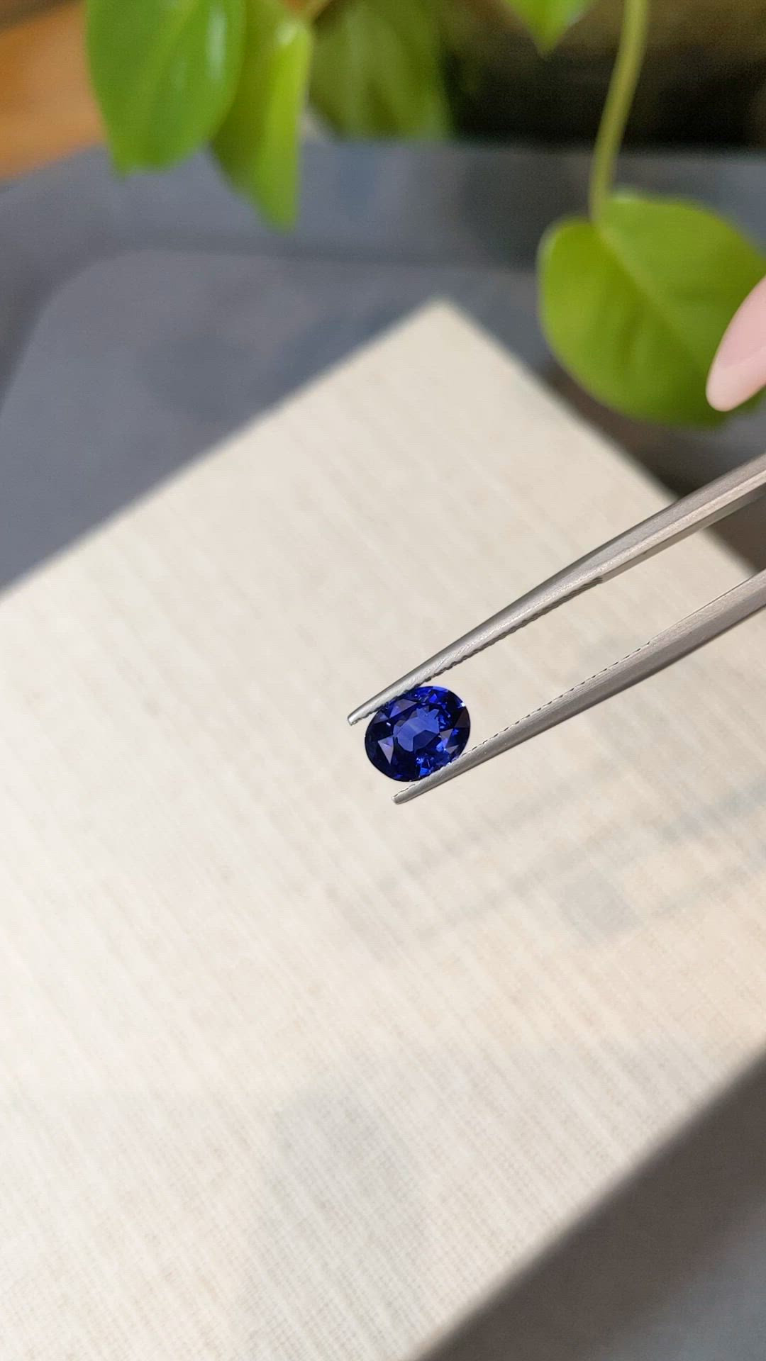 1.58 Ct. Blue Sapphire from Ceylon (Sri Lanka) Size Video