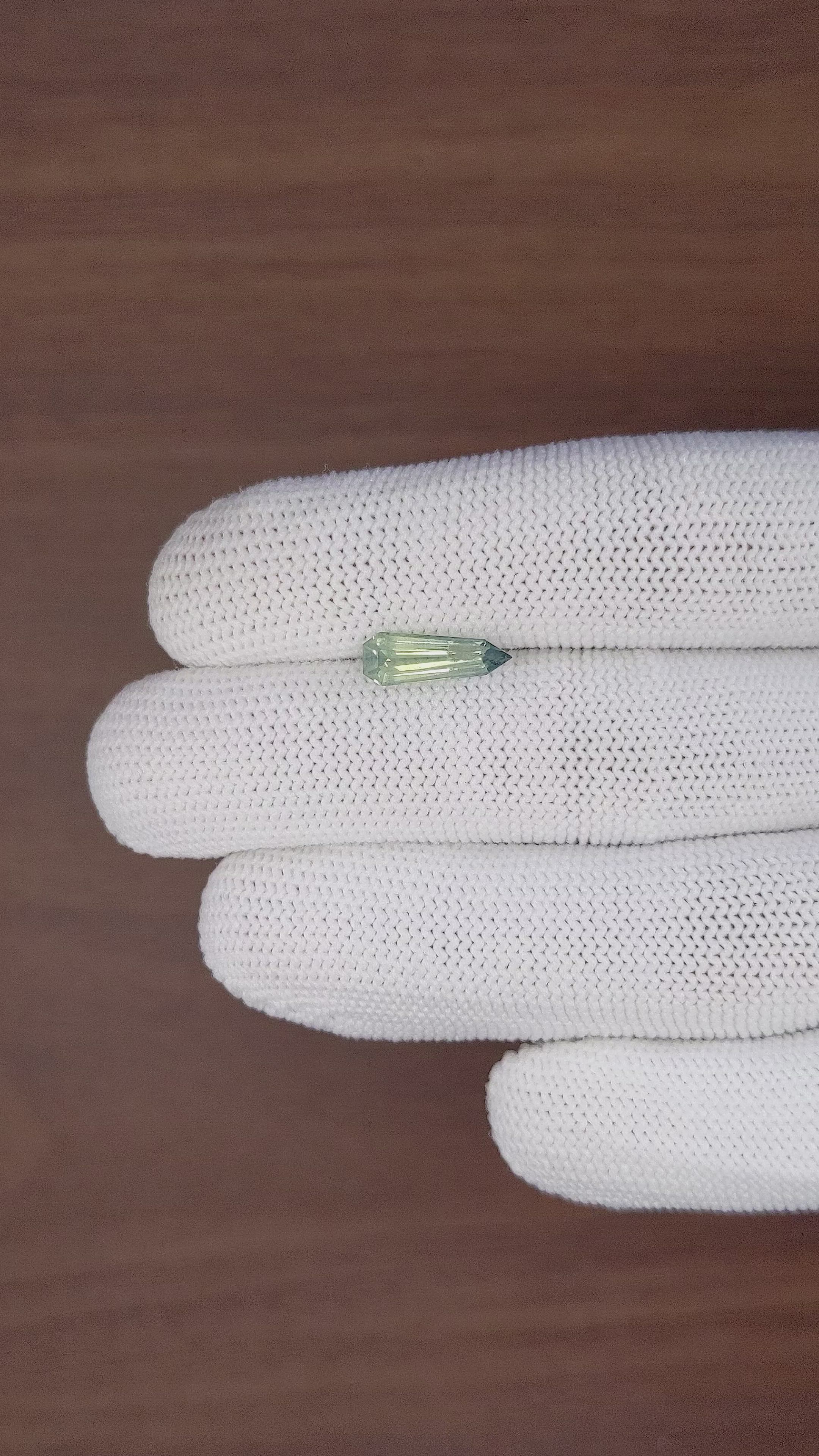 2.01 Ct. Yellowish Green Sapphire from Madagascar Size Video