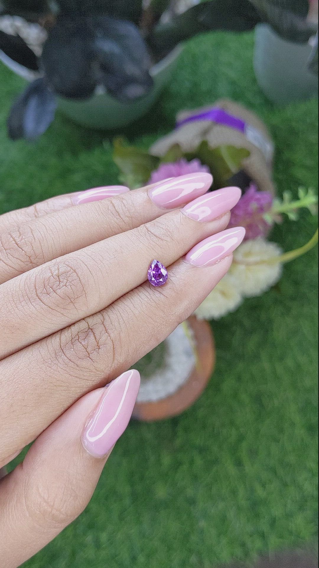 0.74 Ct. Purple Sapphire from Ceylon (Sri Lanka) Size Video