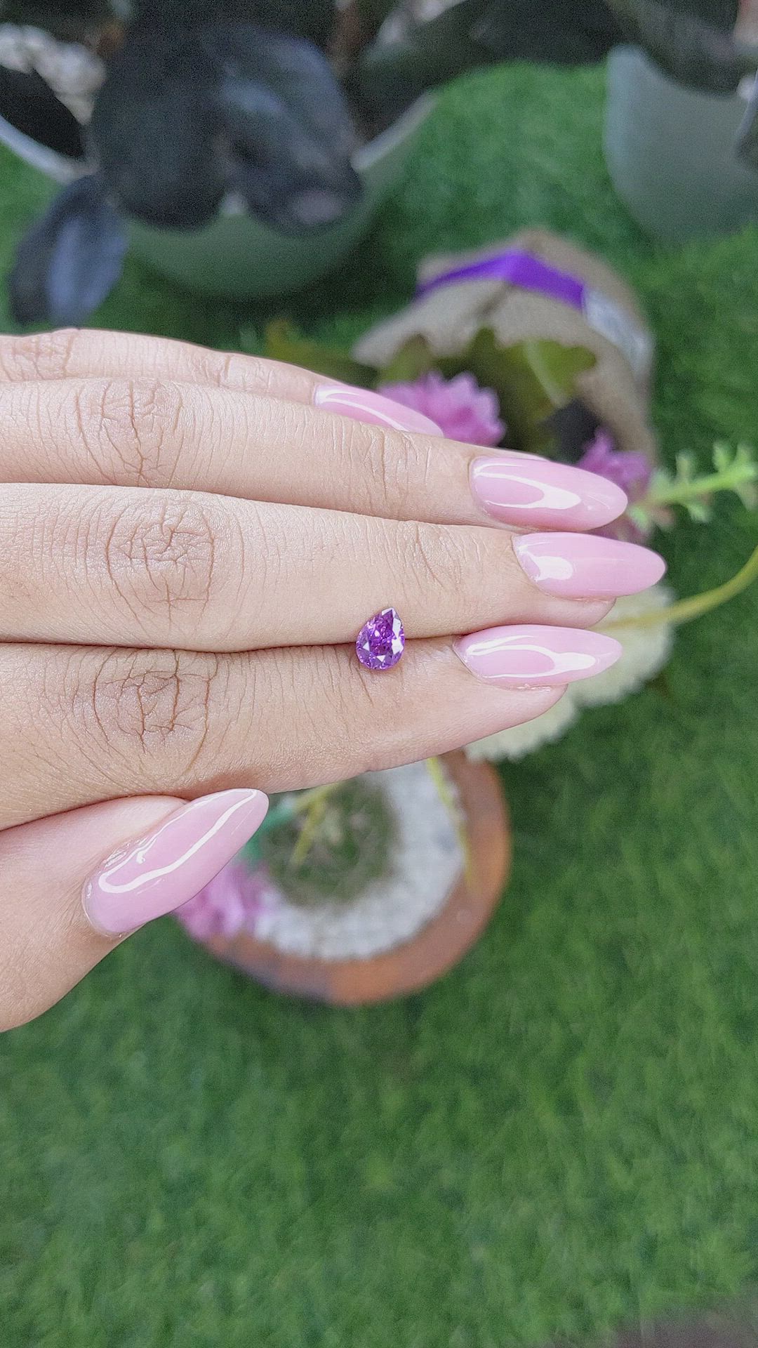 0.74 Ct. Purple Sapphire from Ceylon (Sri Lanka) Size Video