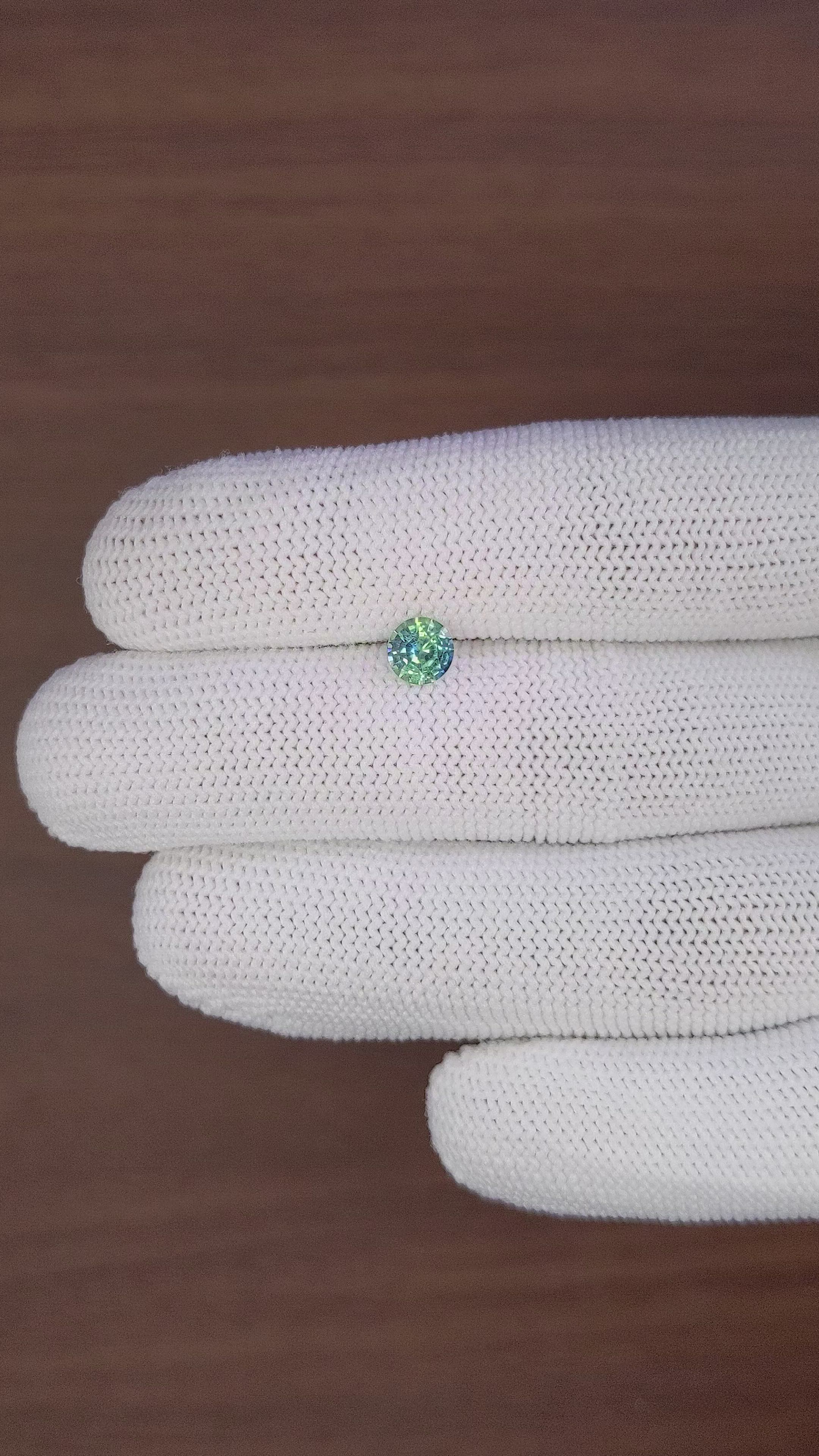 0.85 Ct. Bluish Green Sapphire from Madagascar Size Video
