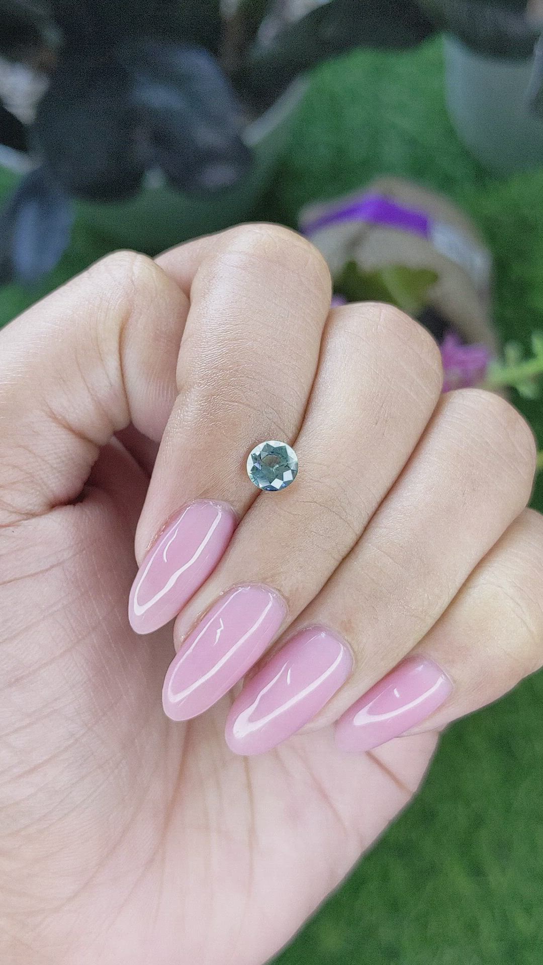 0.85 Ct. Bluish Green Sapphire from Madagascar Size Video