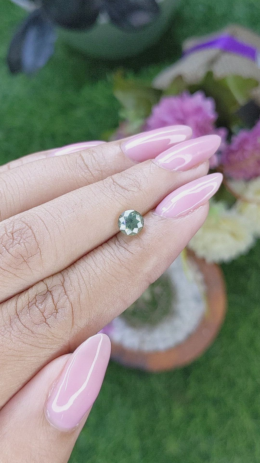 1.07 Ct. Green Sapphire from Madagascar Size Video