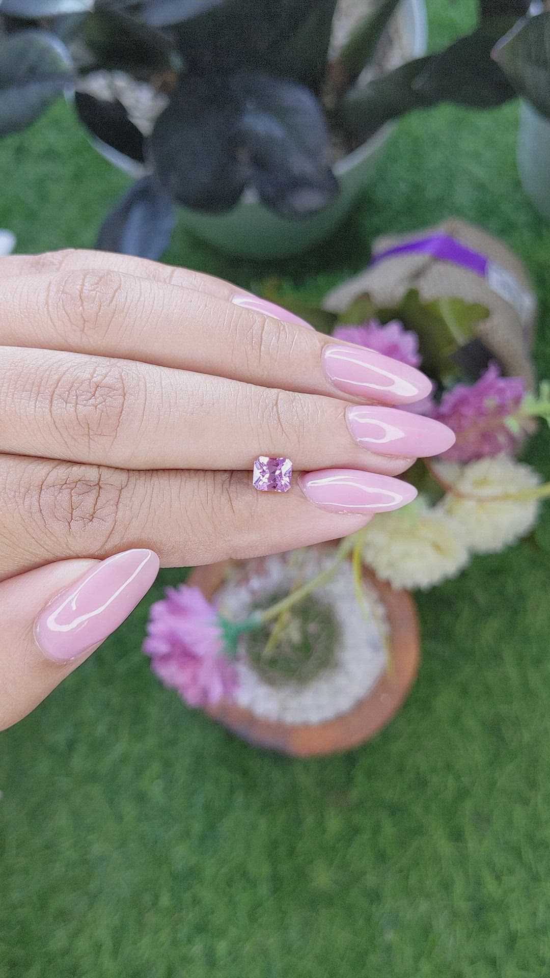 0.92 Ct. Purplish Pink Sapphire from Madagascar Size Video
