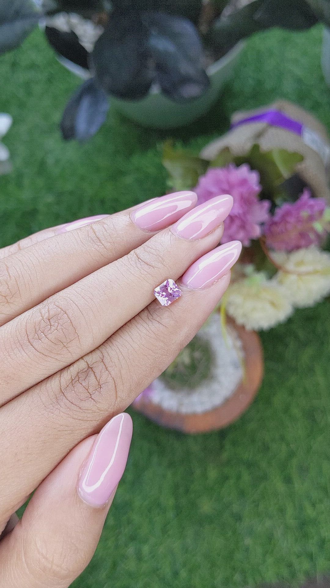 0.92 Ct. Purplish Pink Sapphire from Madagascar Size Video