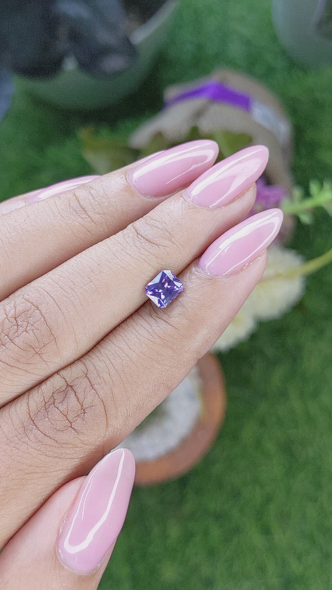 0.92 Ct. Bluish Purple Sapphire from Madagascar Size Video