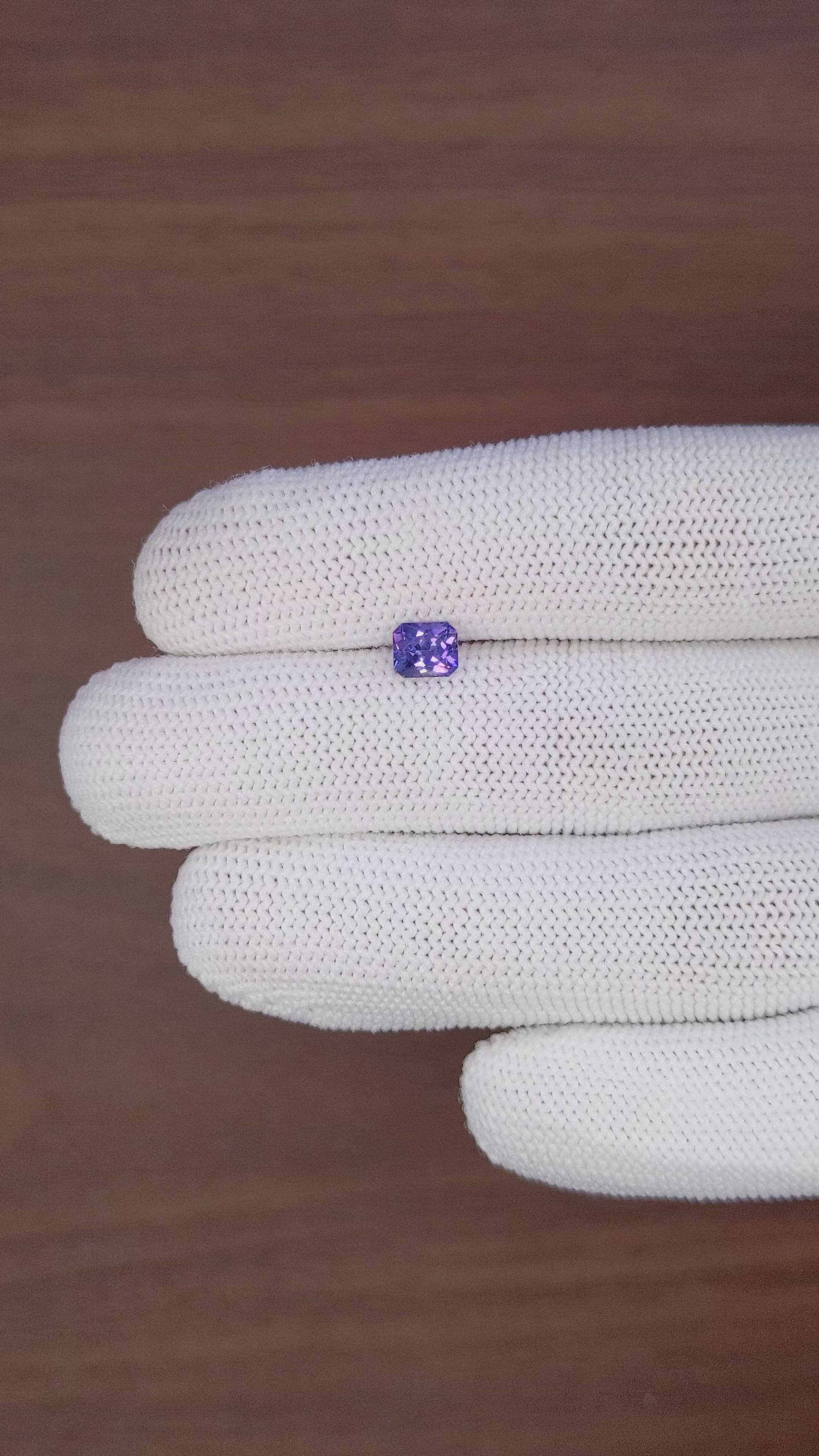 0.92 Ct. Bluish Purple Sapphire from Madagascar Size Video