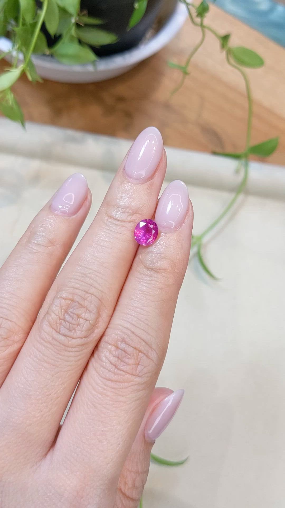 1.79 Ct. Purplish Pink Sapphire from Ceylon (Sri Lanka) Size Video