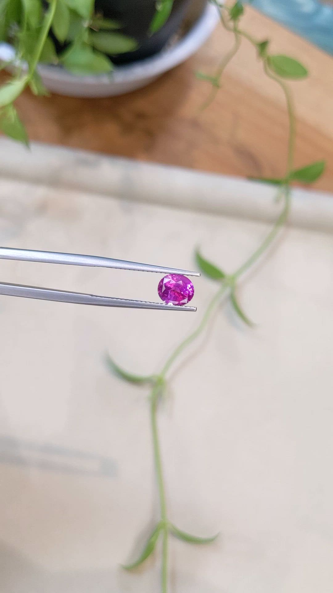1.79 Ct. Purplish Pink Sapphire from Ceylon (Sri Lanka) Size Video