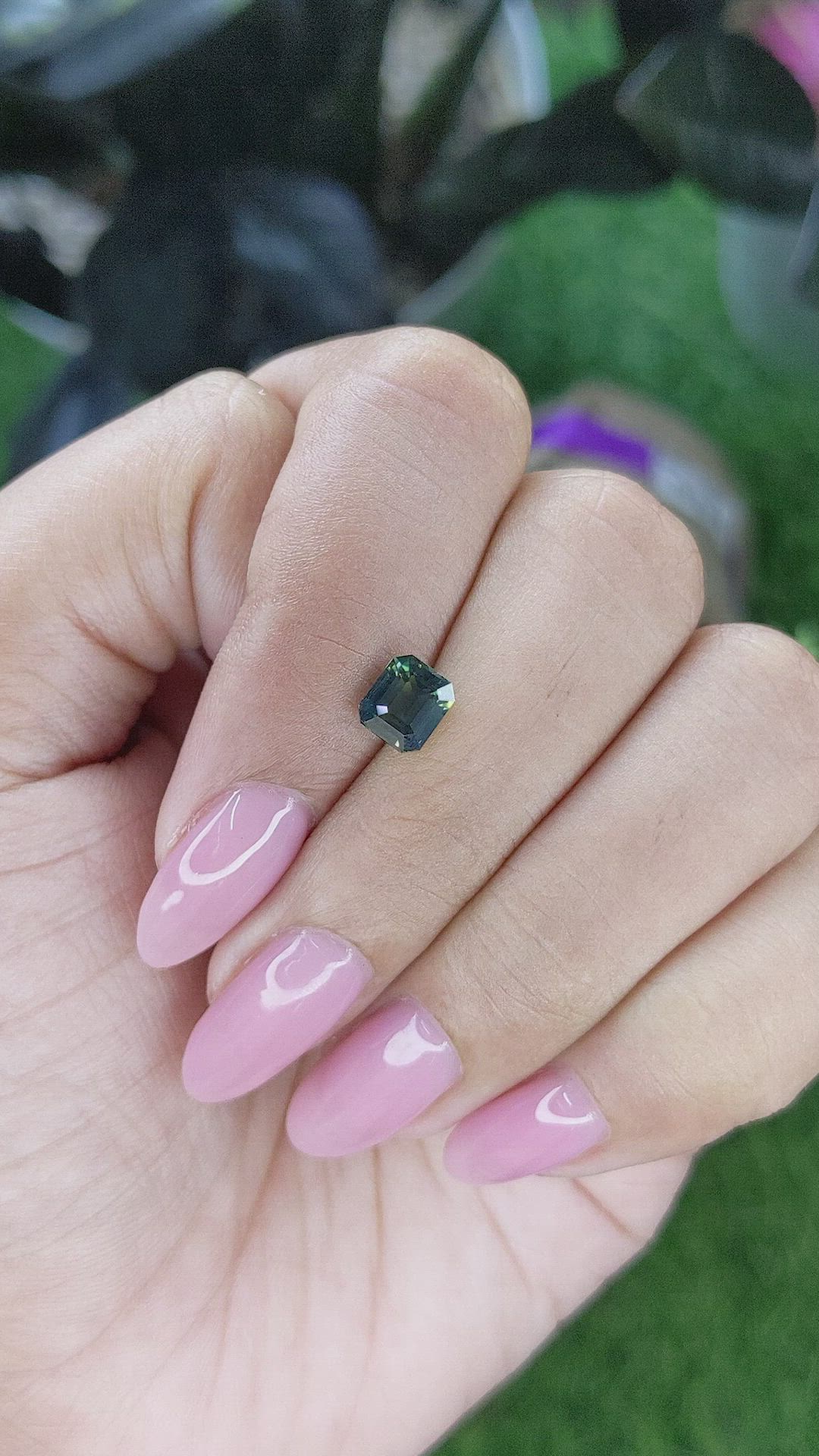 1.21 Ct. Bluish Green Sapphire from Australia Size Video