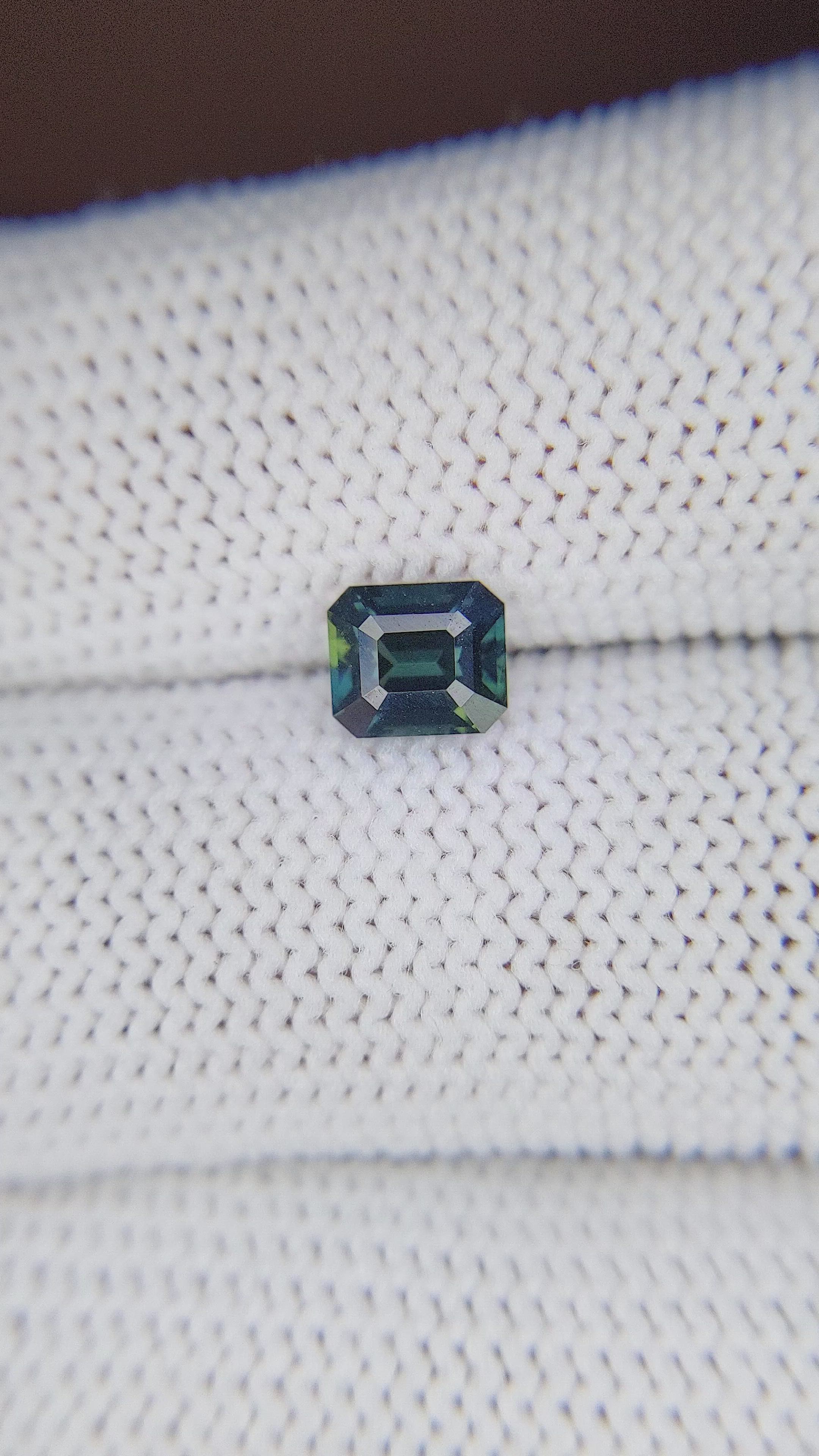 1.21 Ct. Bluish Green Sapphire from Australia Size Video