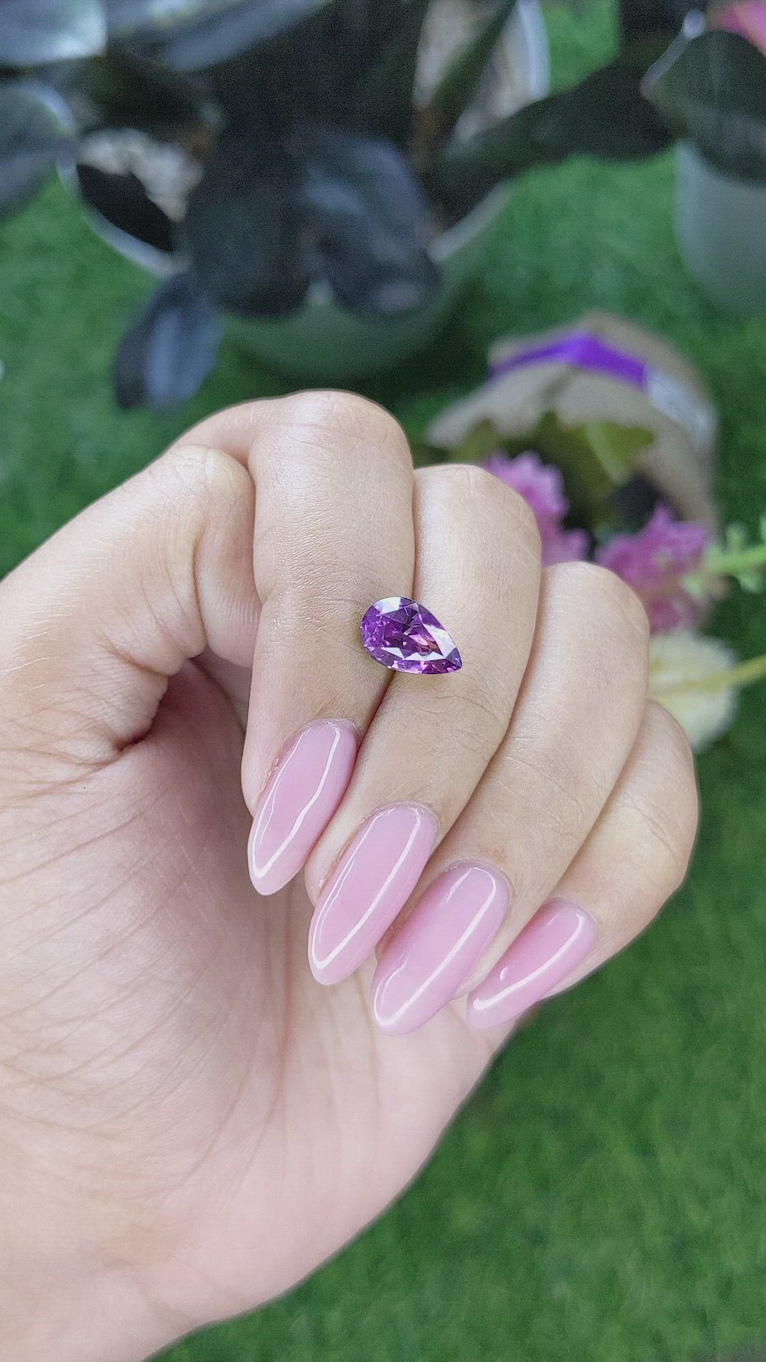 2.74 Ct. Pinkish Purple Sapphire from Australia Size Video