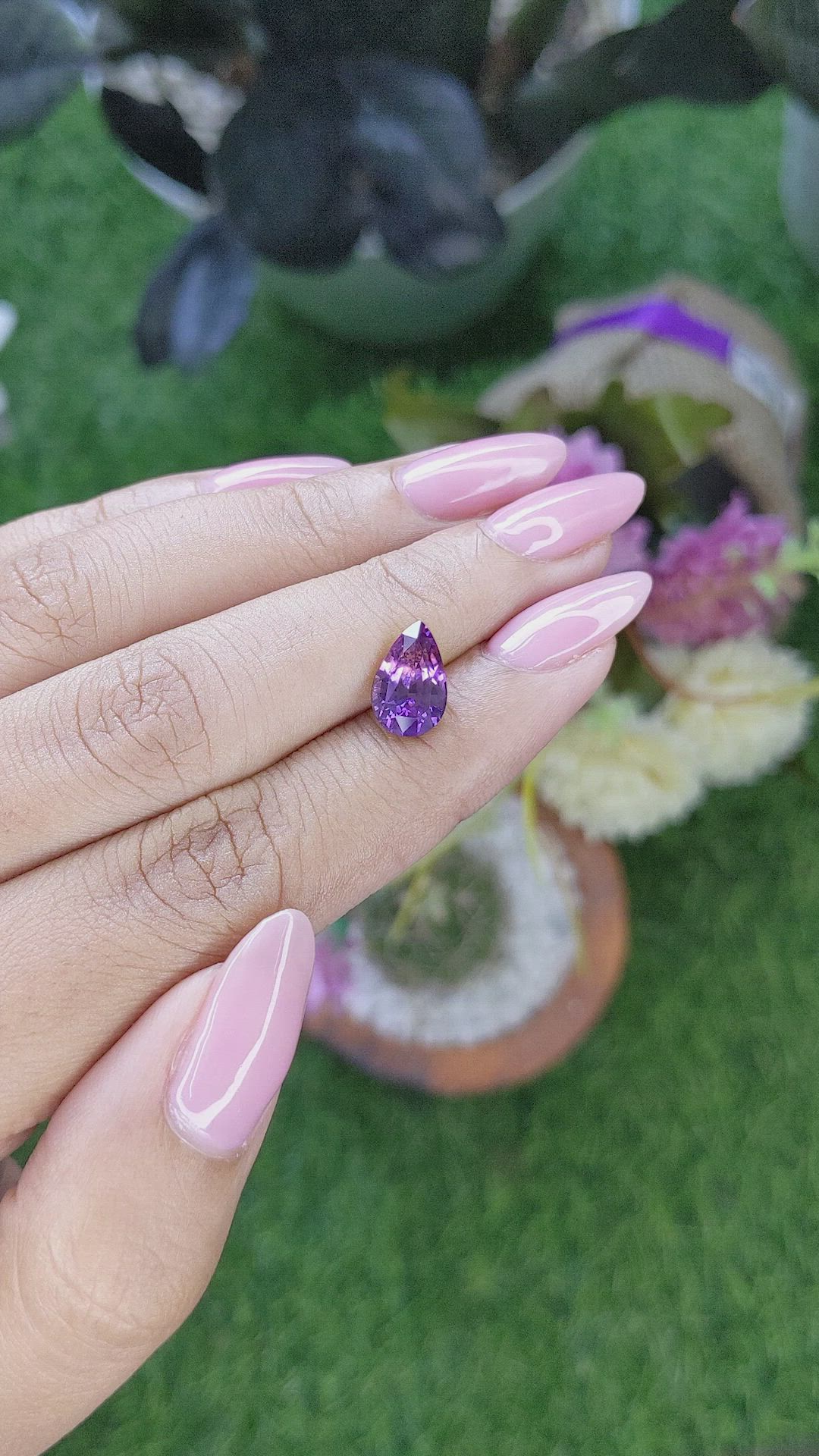 2.74 Ct. Pinkish Purple Sapphire from Australia Size Video