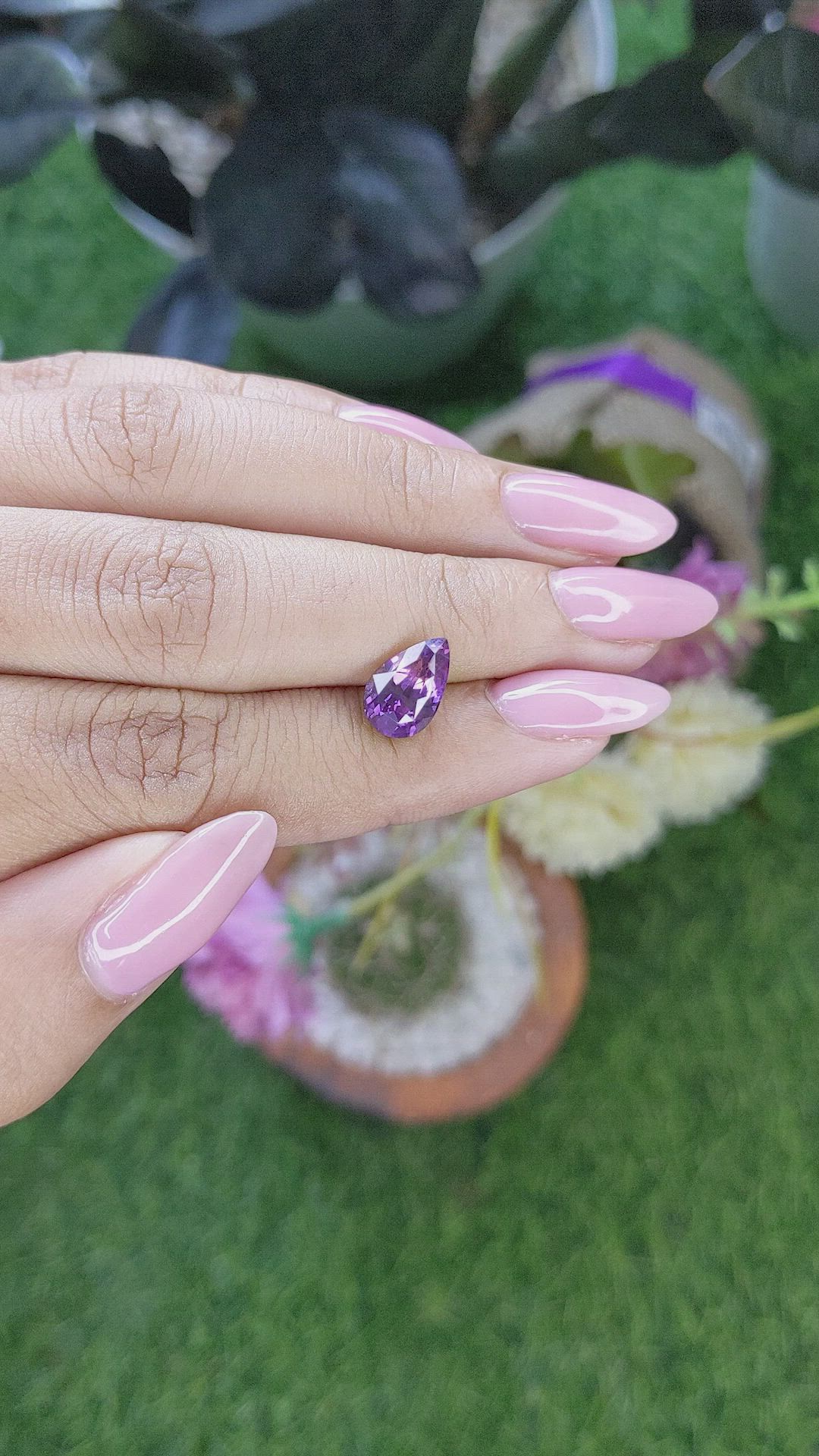 2.74 Ct. Pinkish Purple Sapphire from Australia Size Video