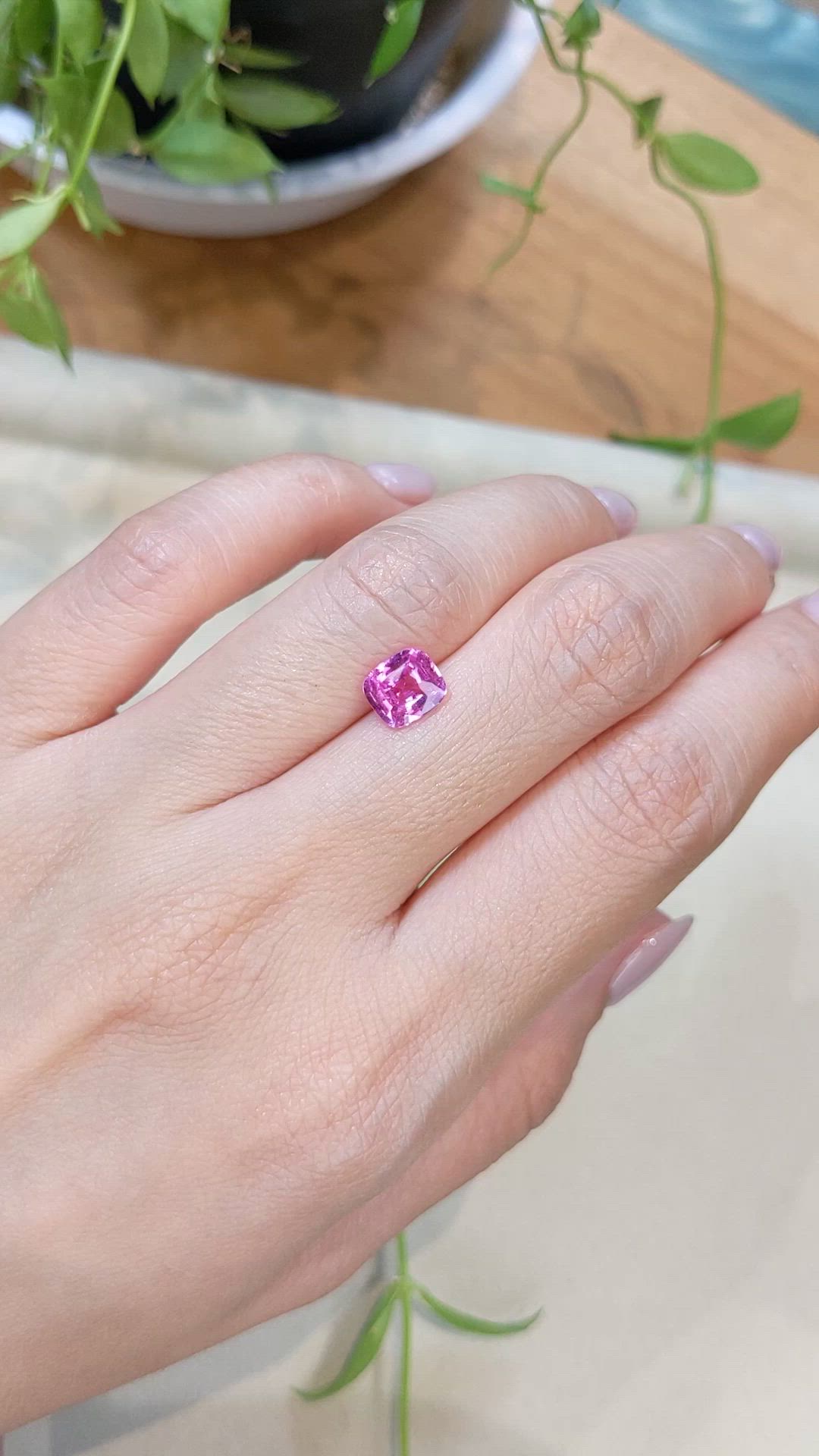 1.58 Ct. Pink Sapphire from Ceylon (Sri Lanka) Size Video