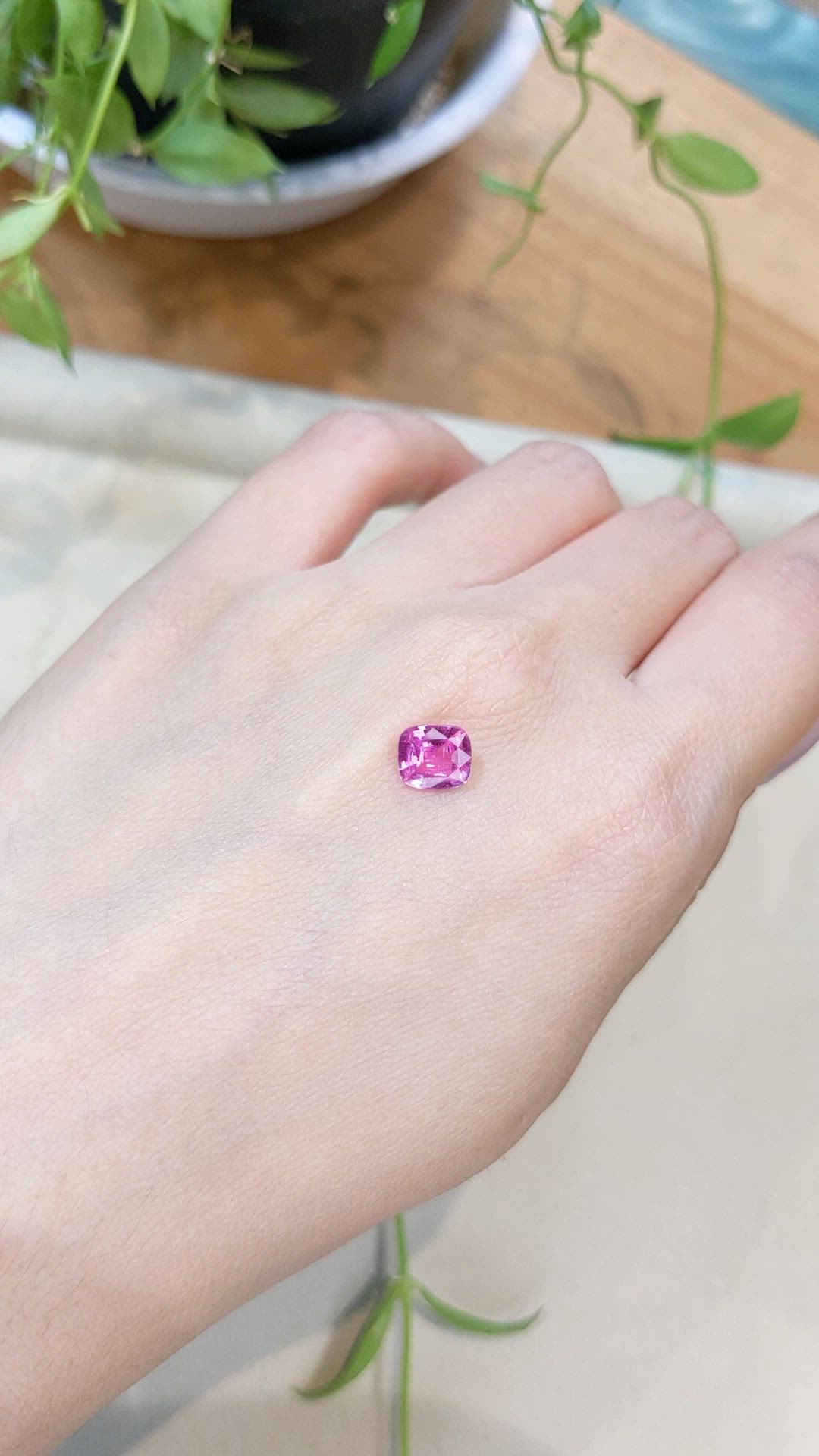 1.58 Ct. Pink Sapphire from Ceylon (Sri Lanka) Size Video