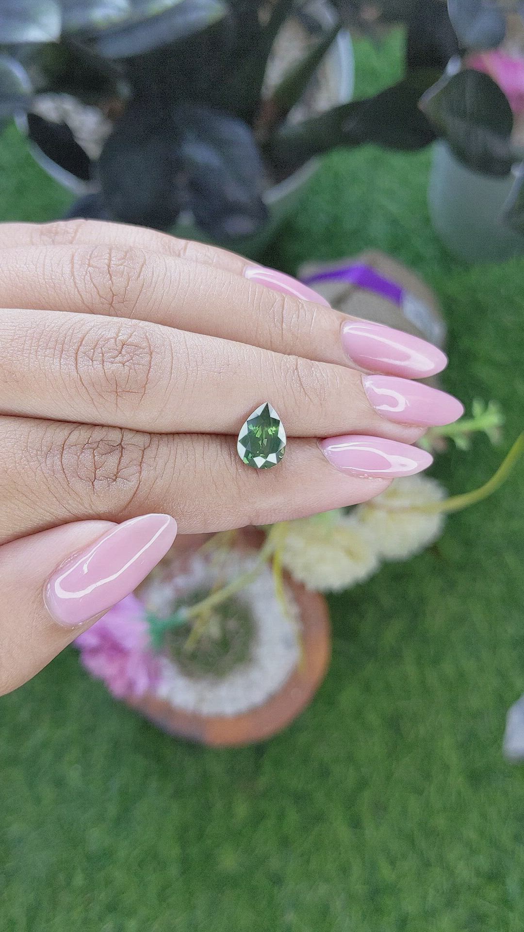 2.06 Ct. Green Sapphire from Australia Size Video