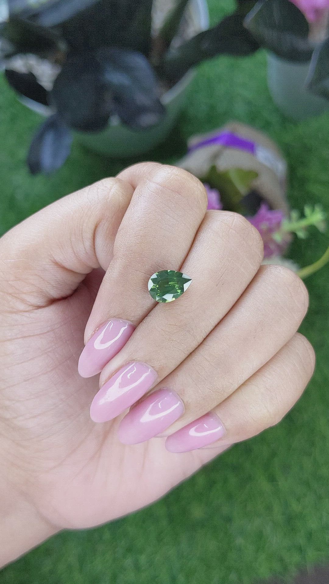 2.06 Ct. Green Sapphire from Australia Size Video