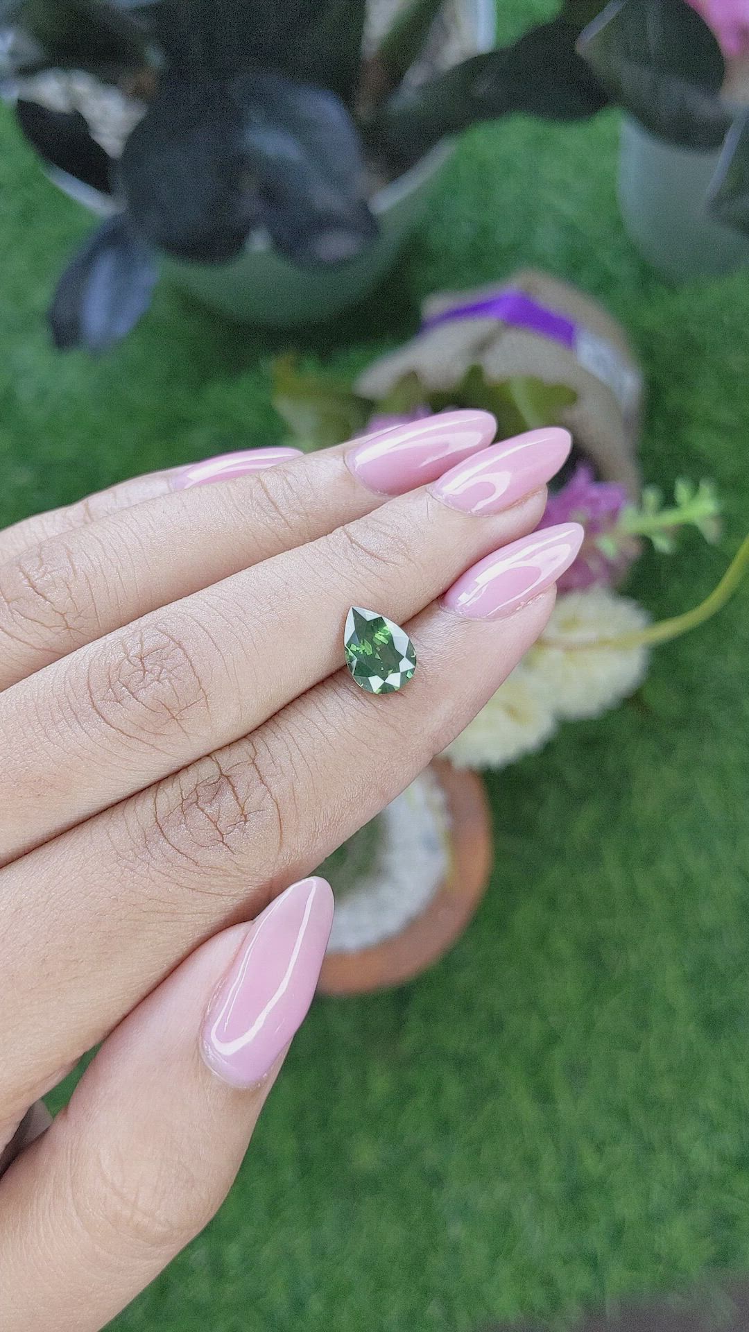 2.06 Ct. Green Sapphire from Australia Size Video