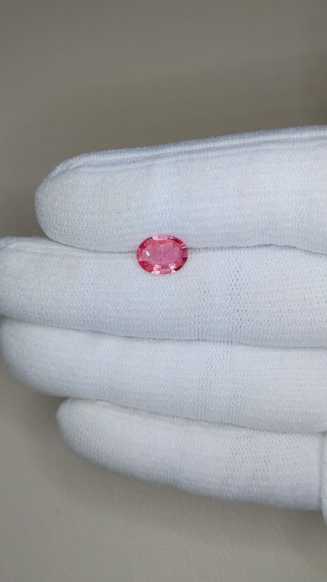 1.51 Ct. Reddish Pink Sapphire from Ceylon (Sri Lanka) Size Video