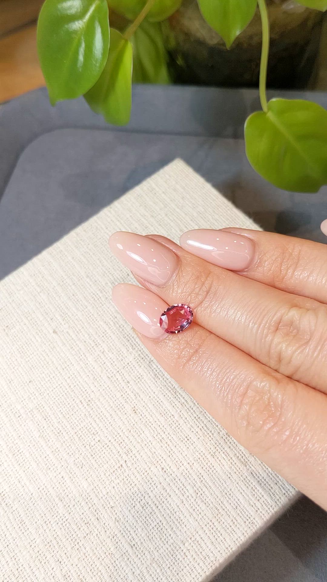 1.51 Ct. Reddish Pink Sapphire from Ceylon (Sri Lanka) Size Video