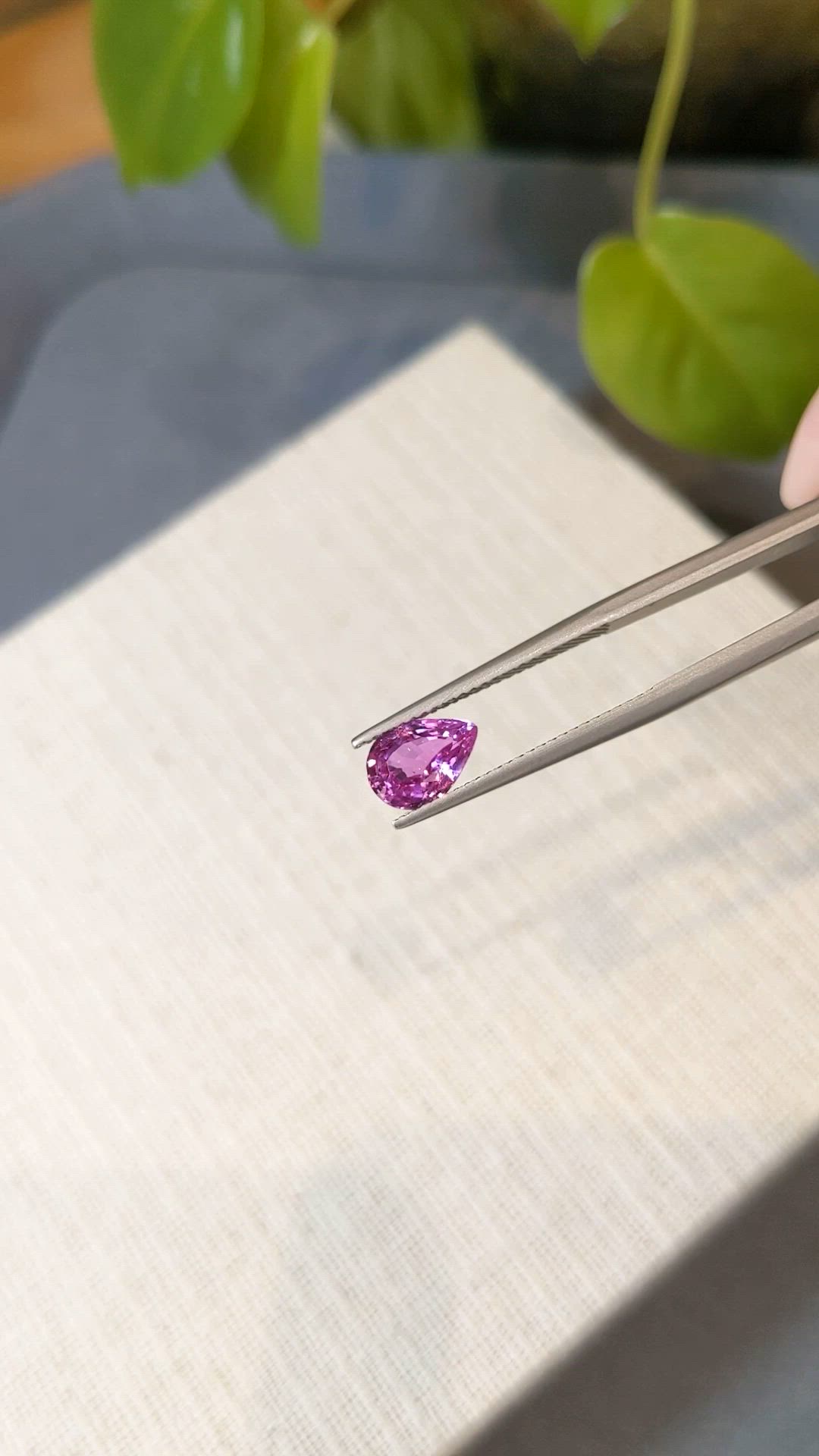 1.54 Ct. Purplish Pink Sapphire from Ceylon (Sri Lanka) Size Video