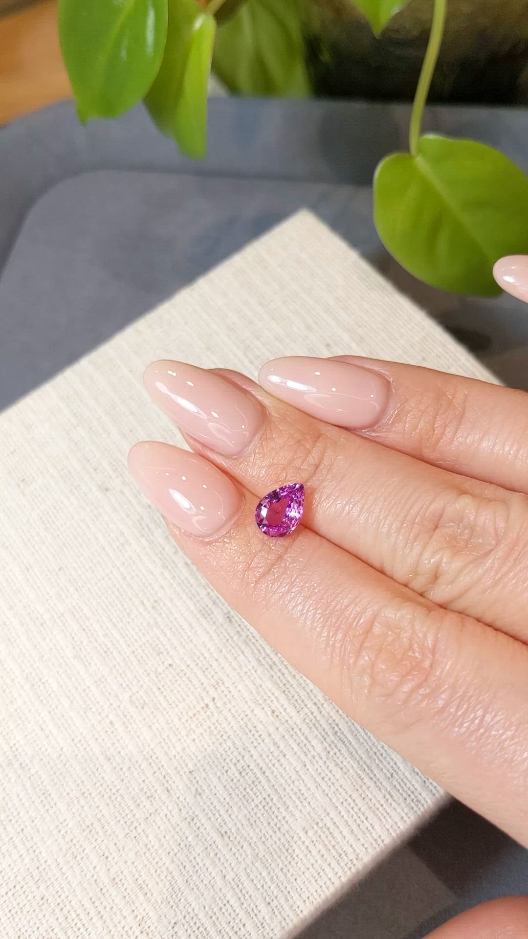 1.54 Ct. Purplish Pink Sapphire from Ceylon (Sri Lanka) Size Video