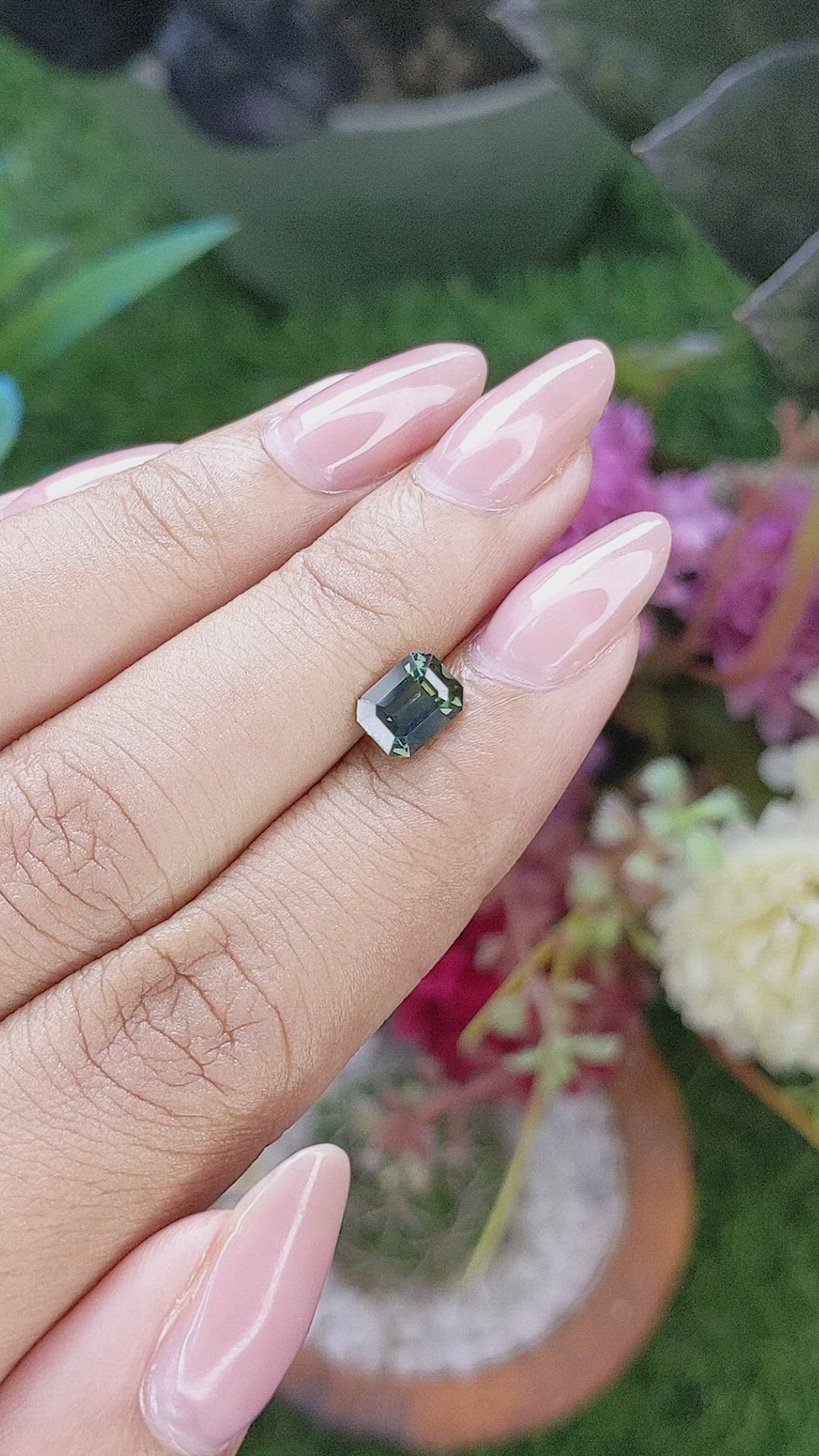 1.28 Ct. Greenish Blue Sapphire from Australia Size Video