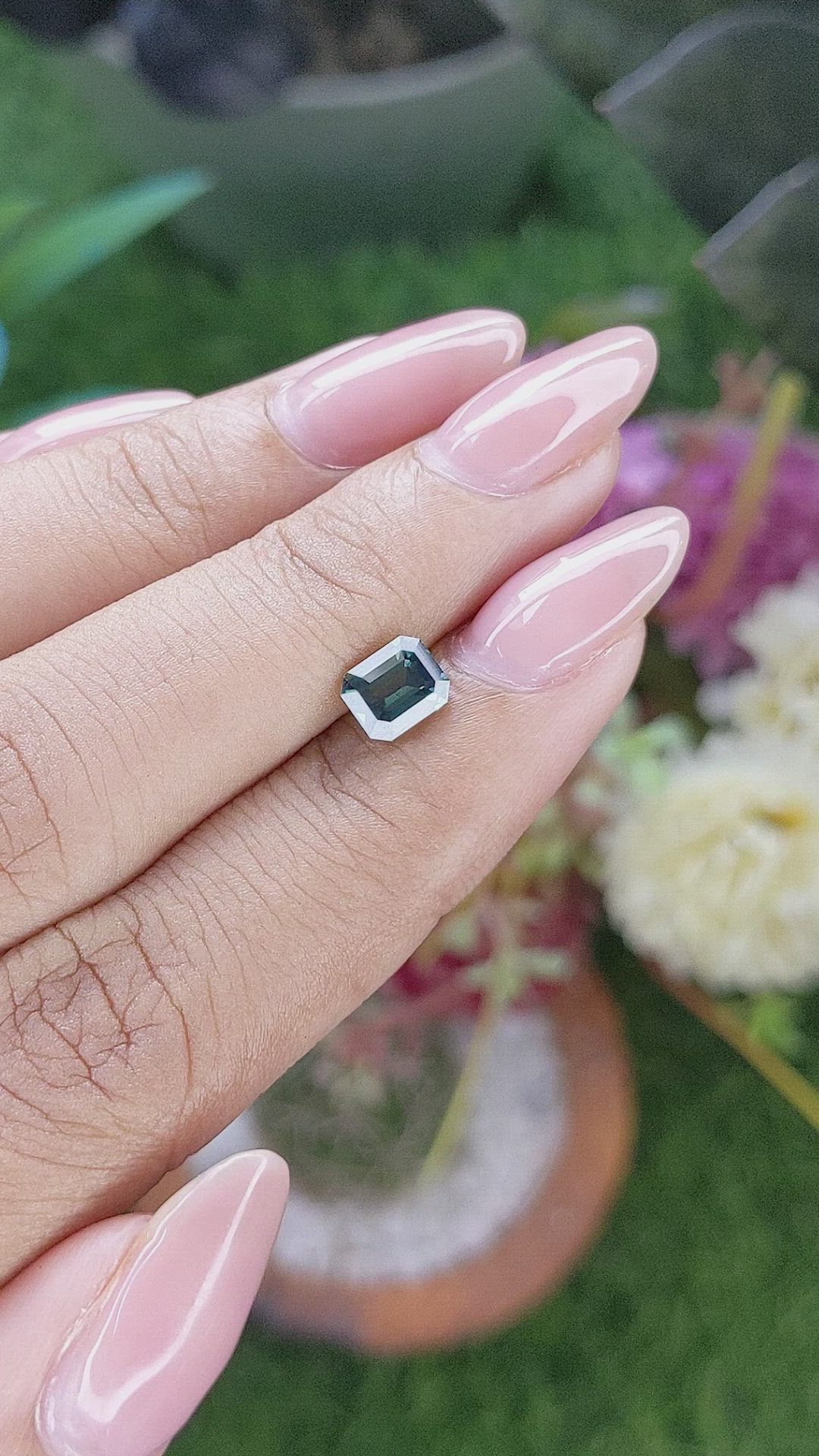 1.05 Ct. Bluish Green Sapphire from Madagascar Size Video