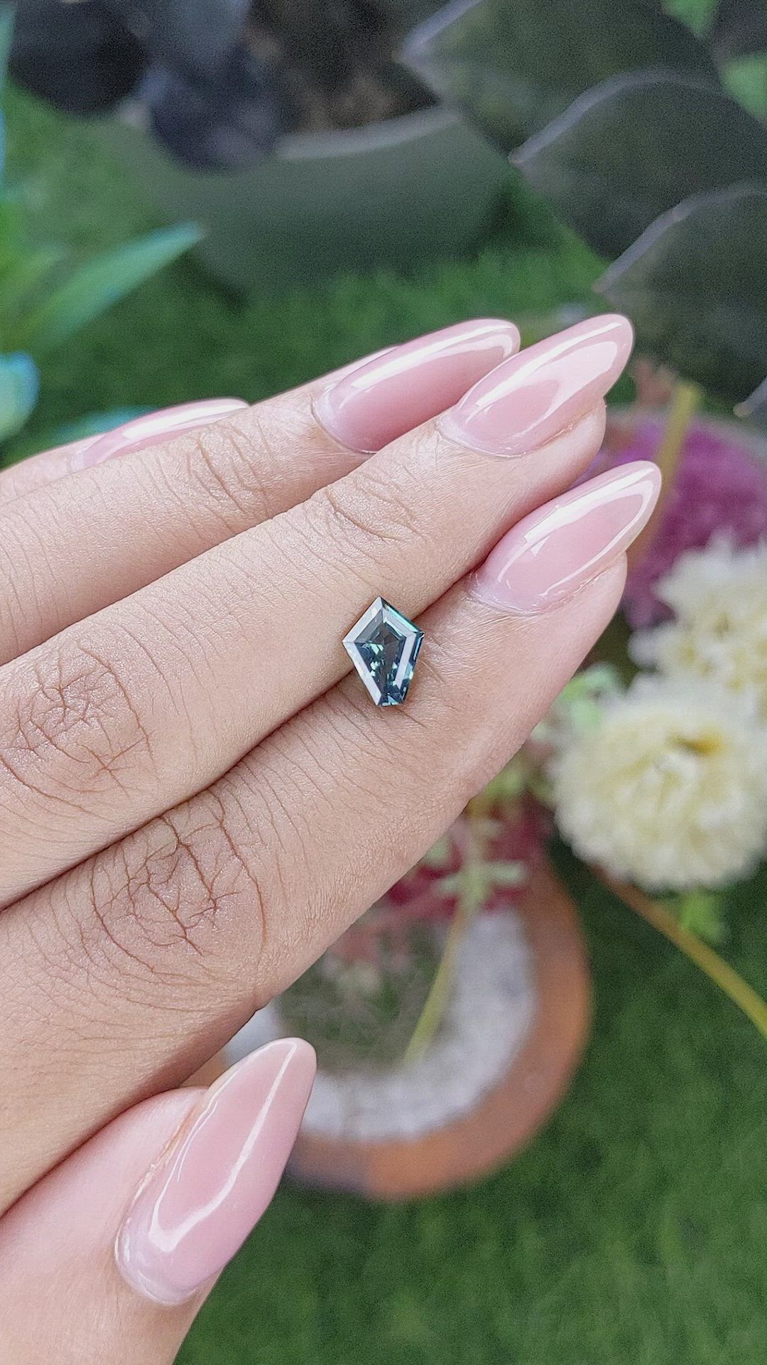 1.10 Ct. Bluish Green Sapphire from Madagascar Size Video