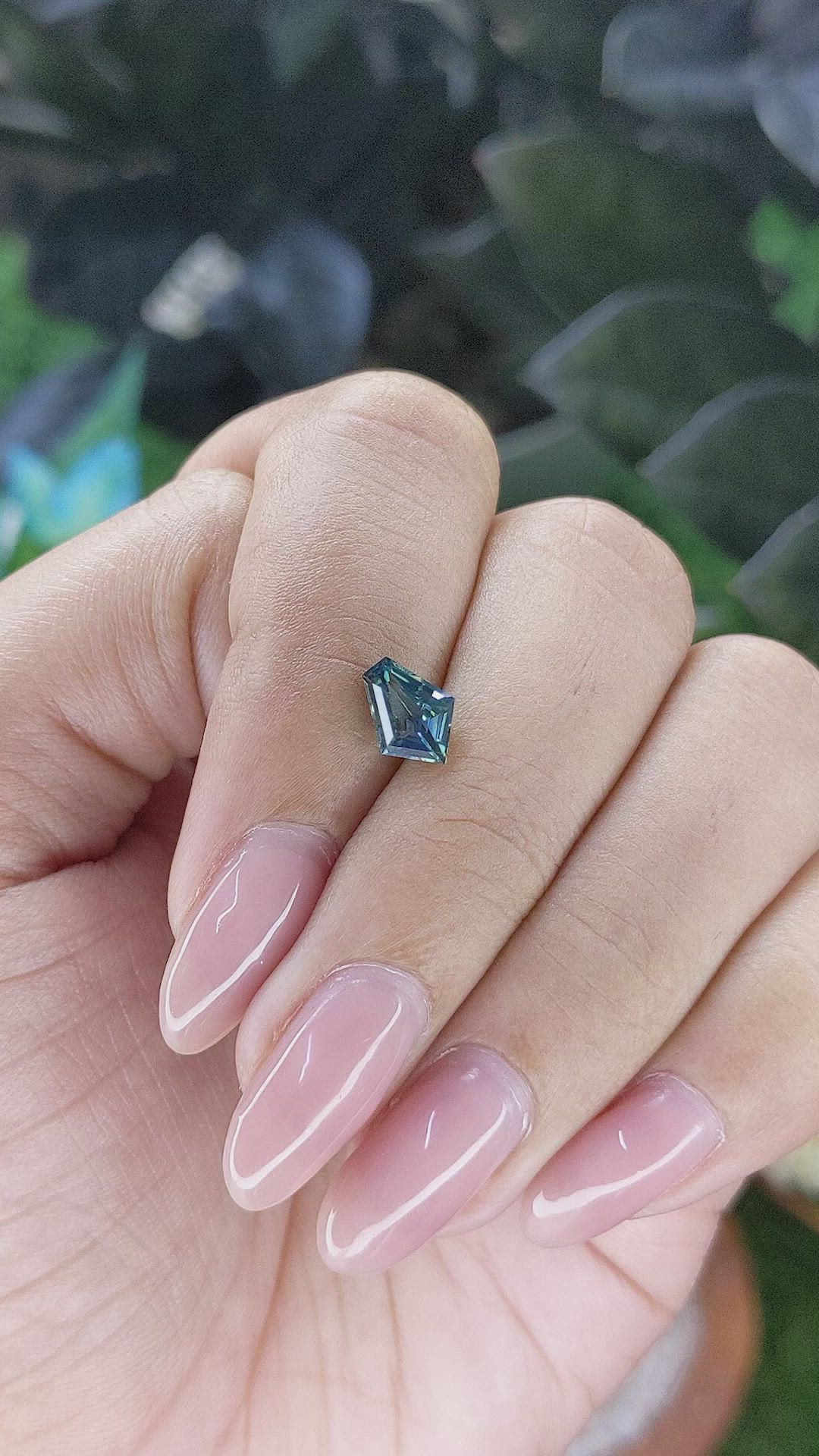 1.10 Ct. Bluish Green Sapphire from Madagascar Size Video