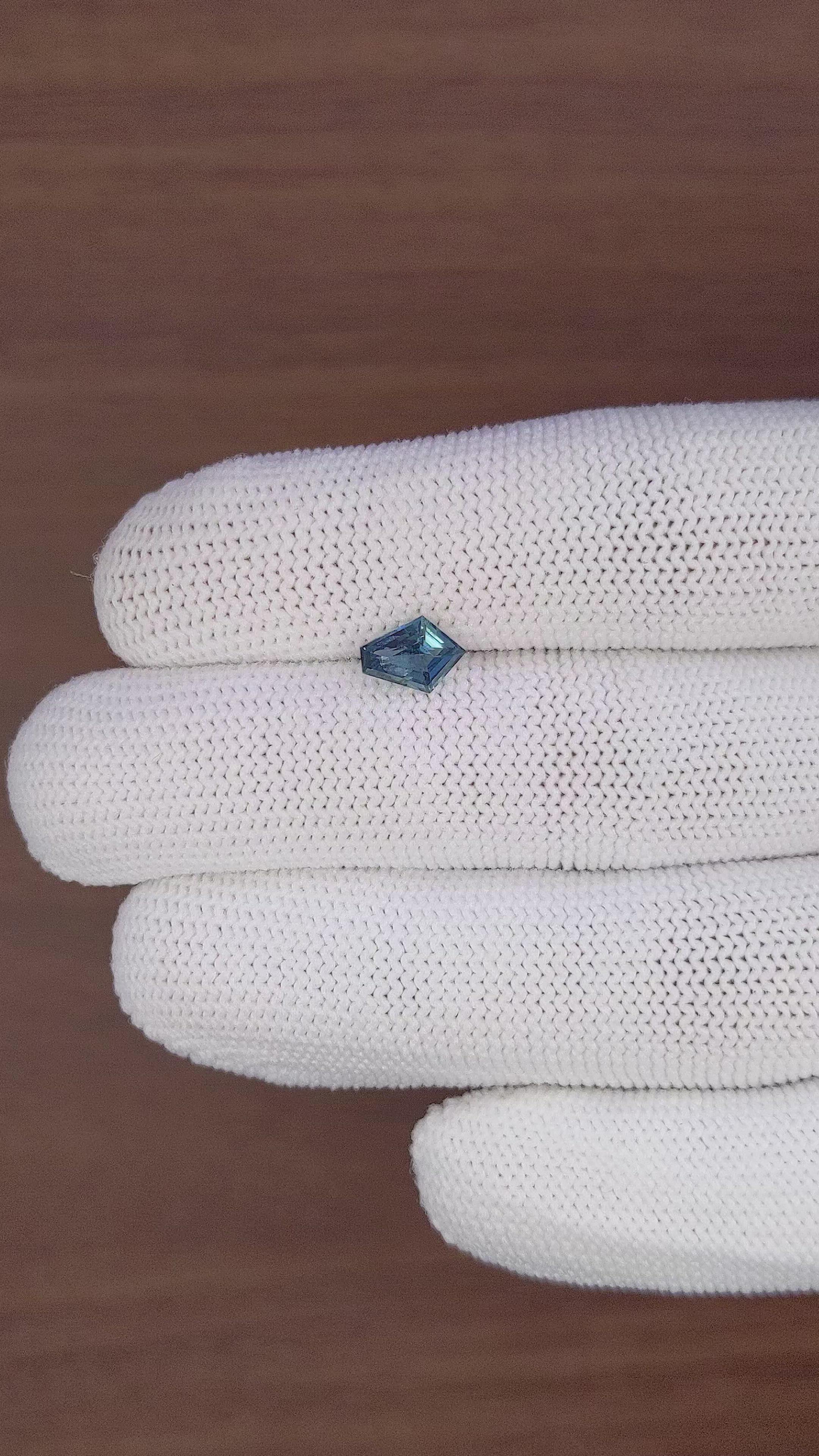 1.10 Ct. Bluish Green Sapphire from Madagascar Size Video