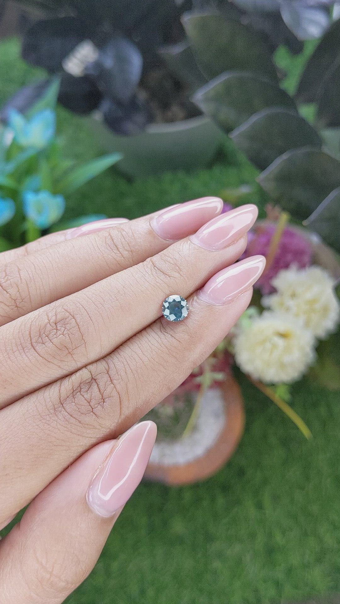 0.90 Ct. Greenish Blue Sapphire from Madagascar Size Video