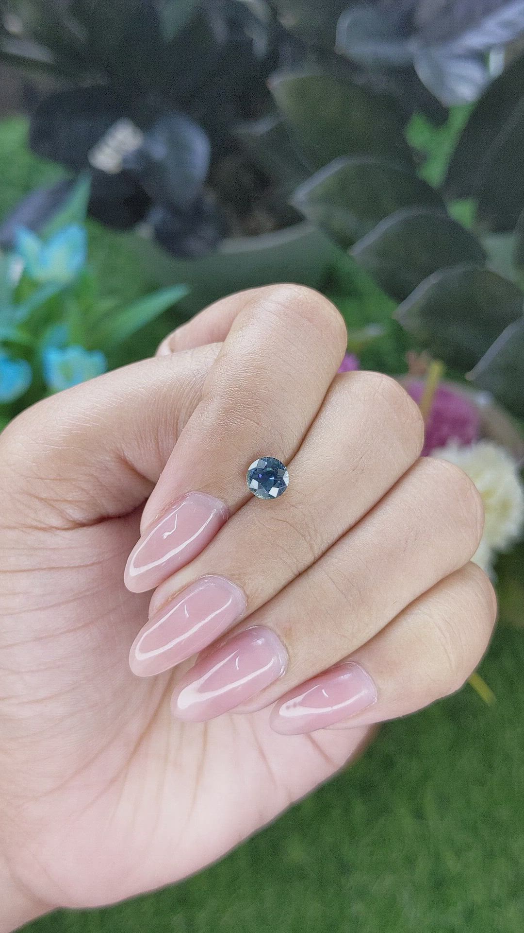 0.90 Ct. Greenish Blue Sapphire from Madagascar Size Video