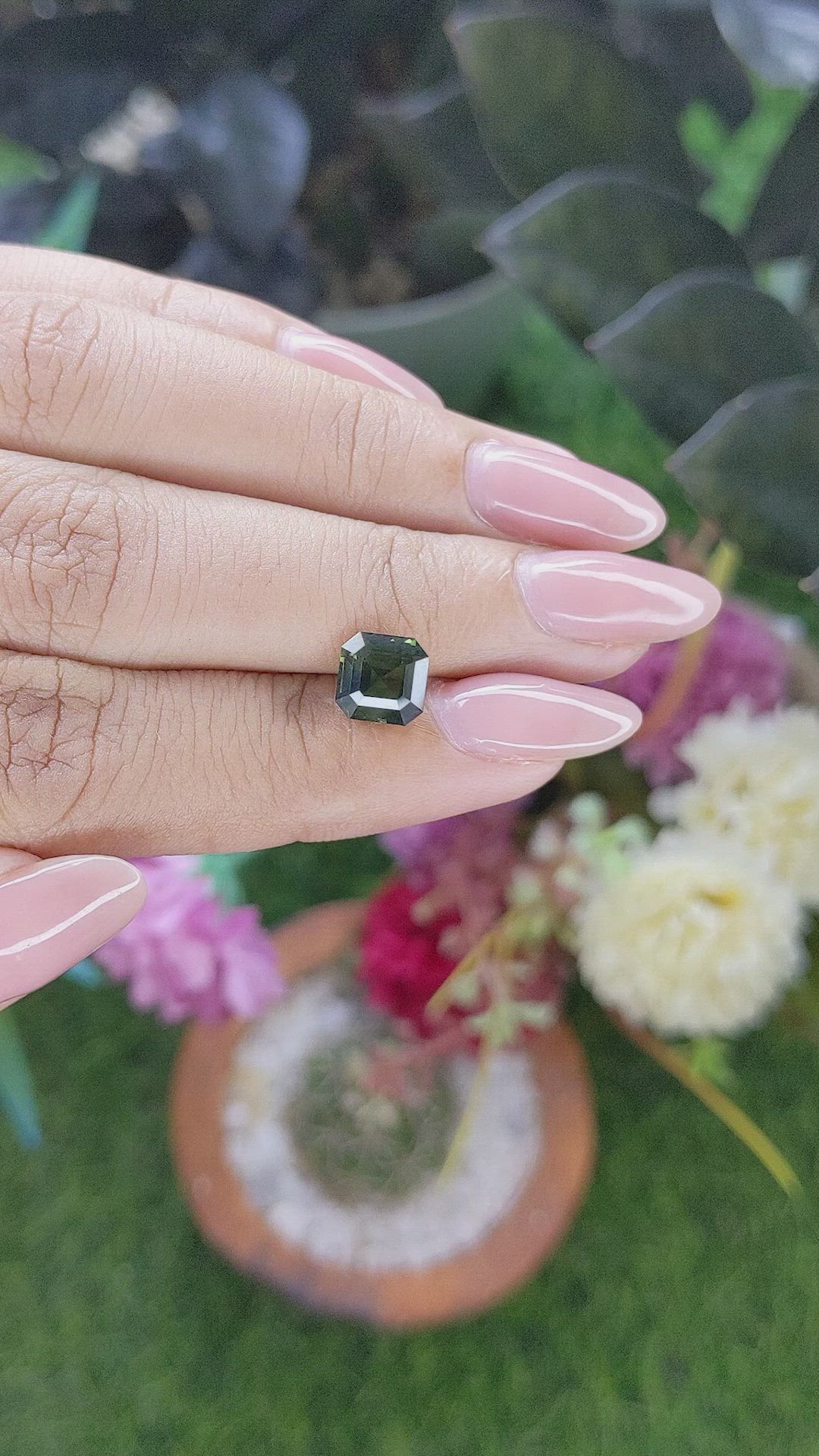 2.19 Ct. Green Sapphire from Australia Size Video