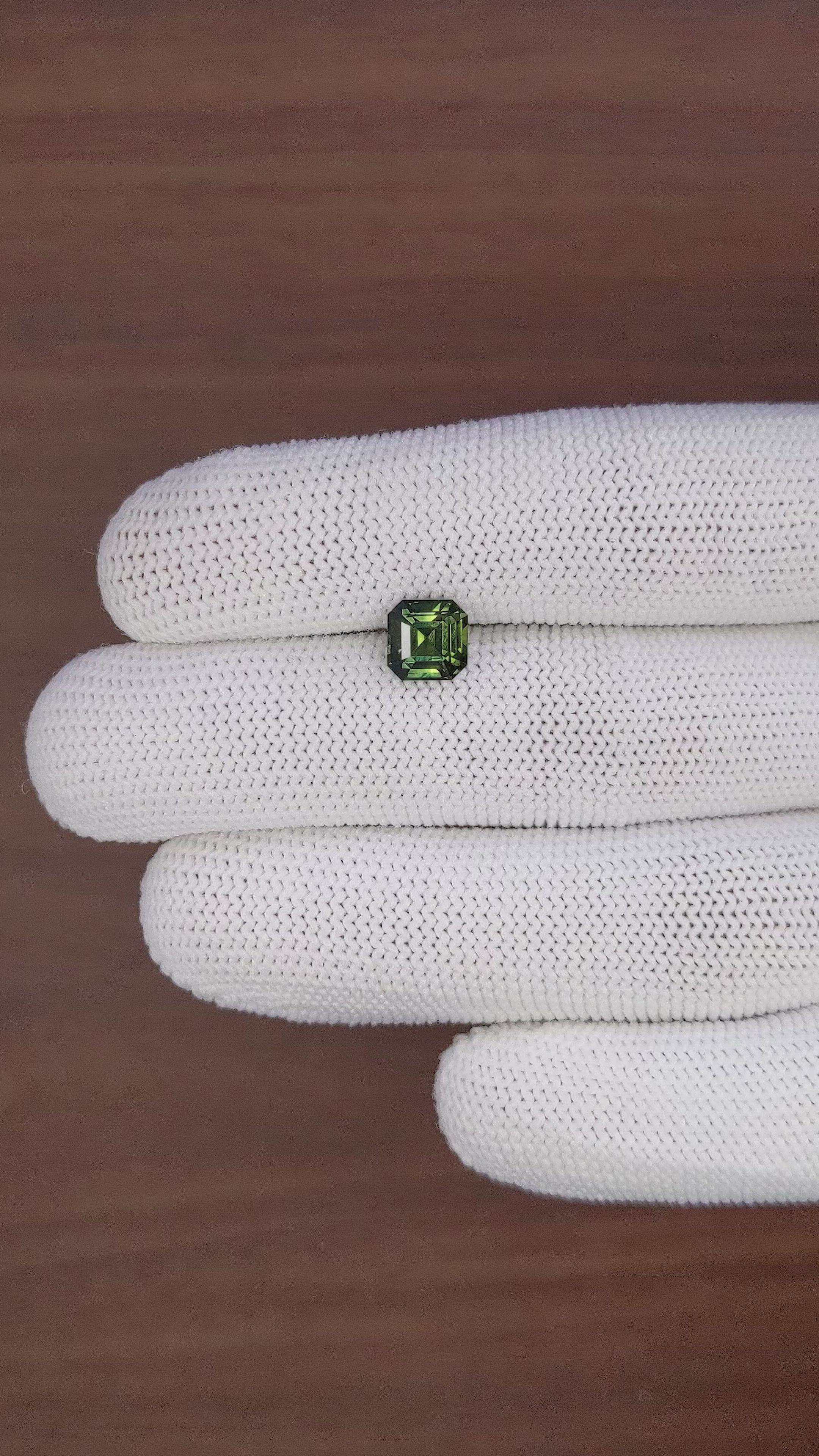 2.19 Ct. Green Sapphire from Australia Size Video