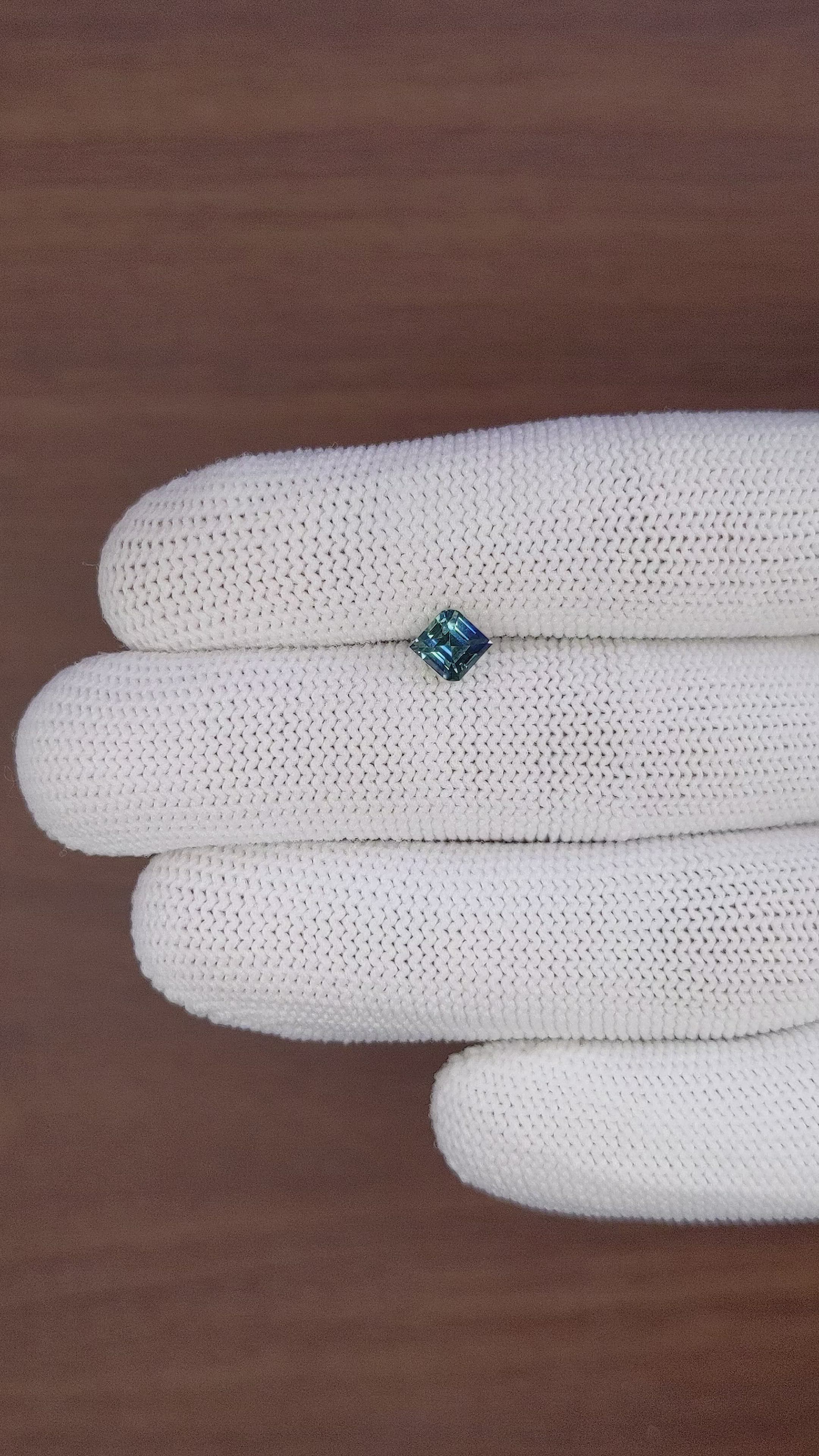 1.08 Ct. Greenish Blue Sapphire from Madagascar Size Video
