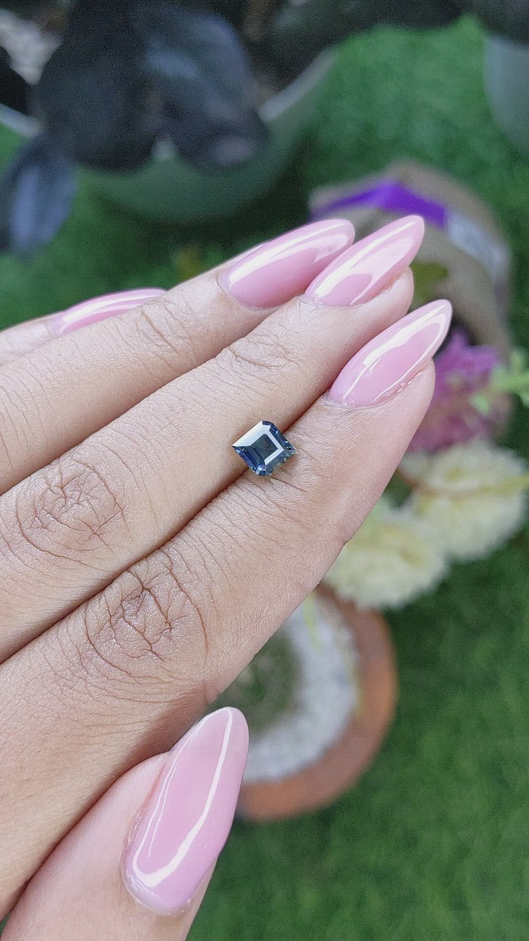 1.08 Ct. Greenish Blue Sapphire from Madagascar Size Video