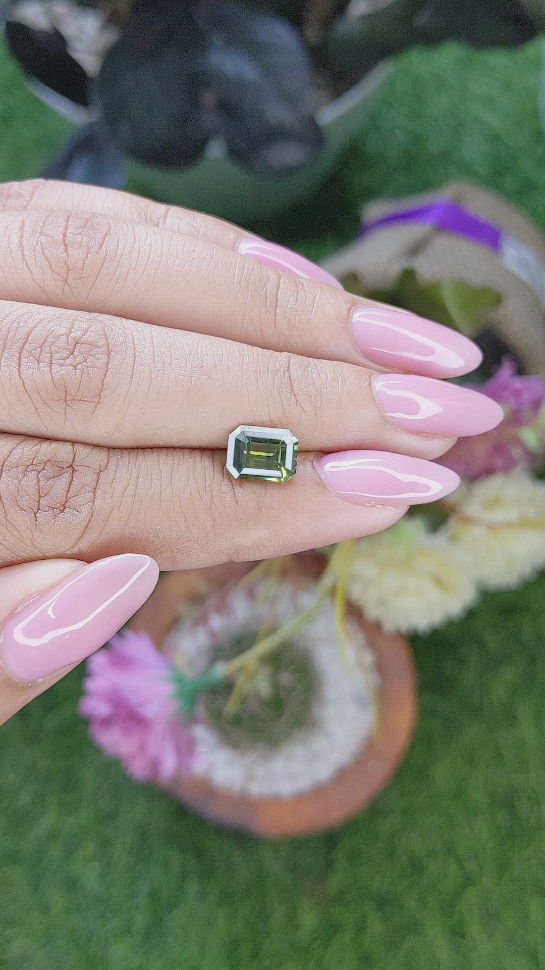 2.14 Ct. Yellowish Green Sapphire from Australia Size Video