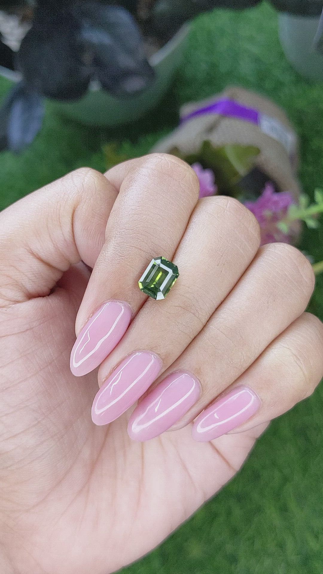 2.14 Ct. Yellowish Green Sapphire from Australia Size Video