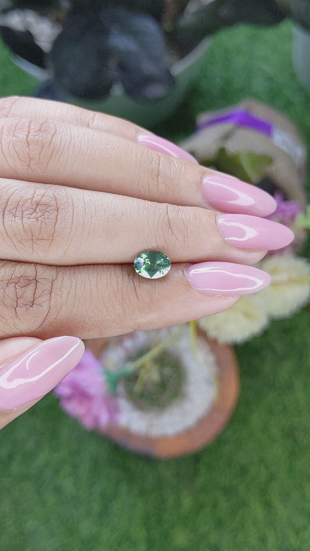 1.18 Ct. Green Sapphire from Madagascar Size Video