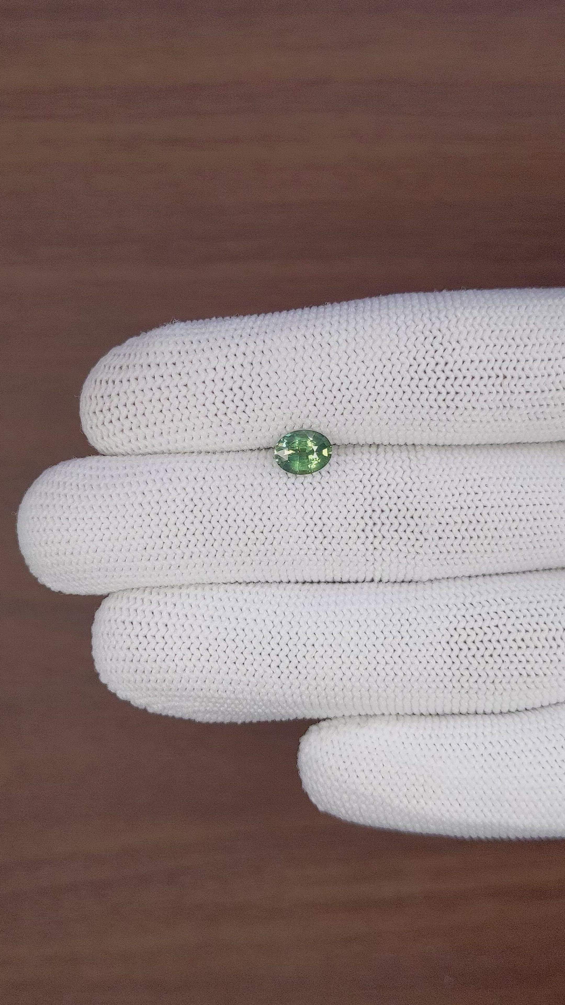 1.18 Ct. Green Sapphire from Madagascar Size Video