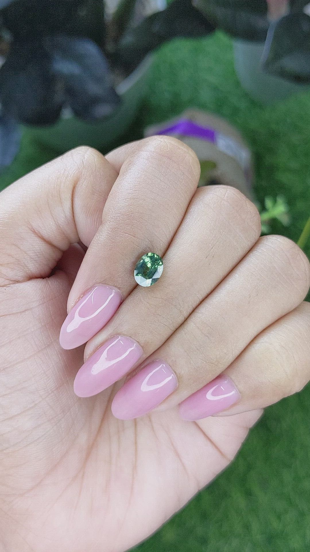 1.18 Ct. Green Sapphire from Madagascar Size Video