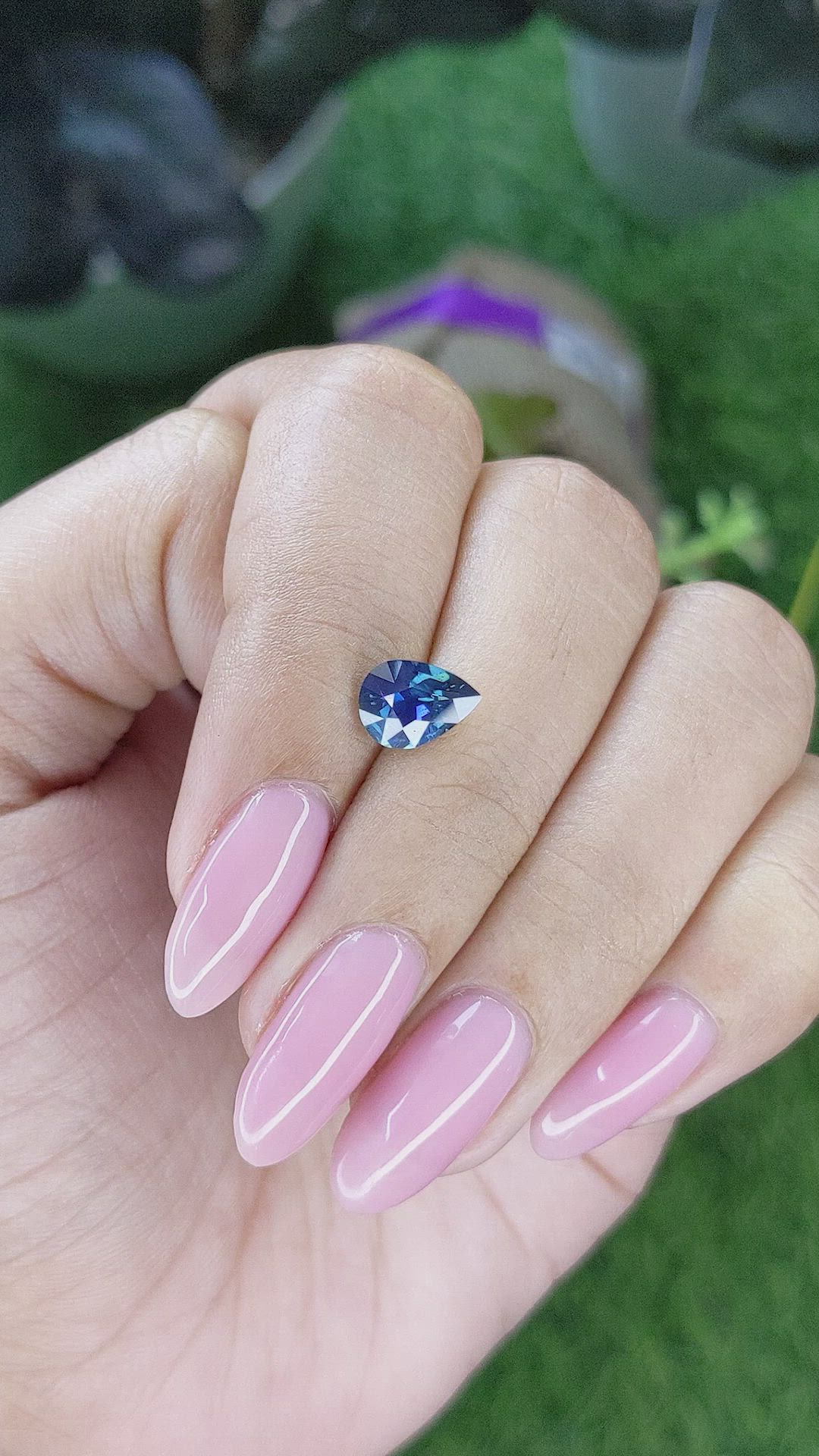 1.30 Ct. Greenish Blue Sapphire from Madagascar Size Video