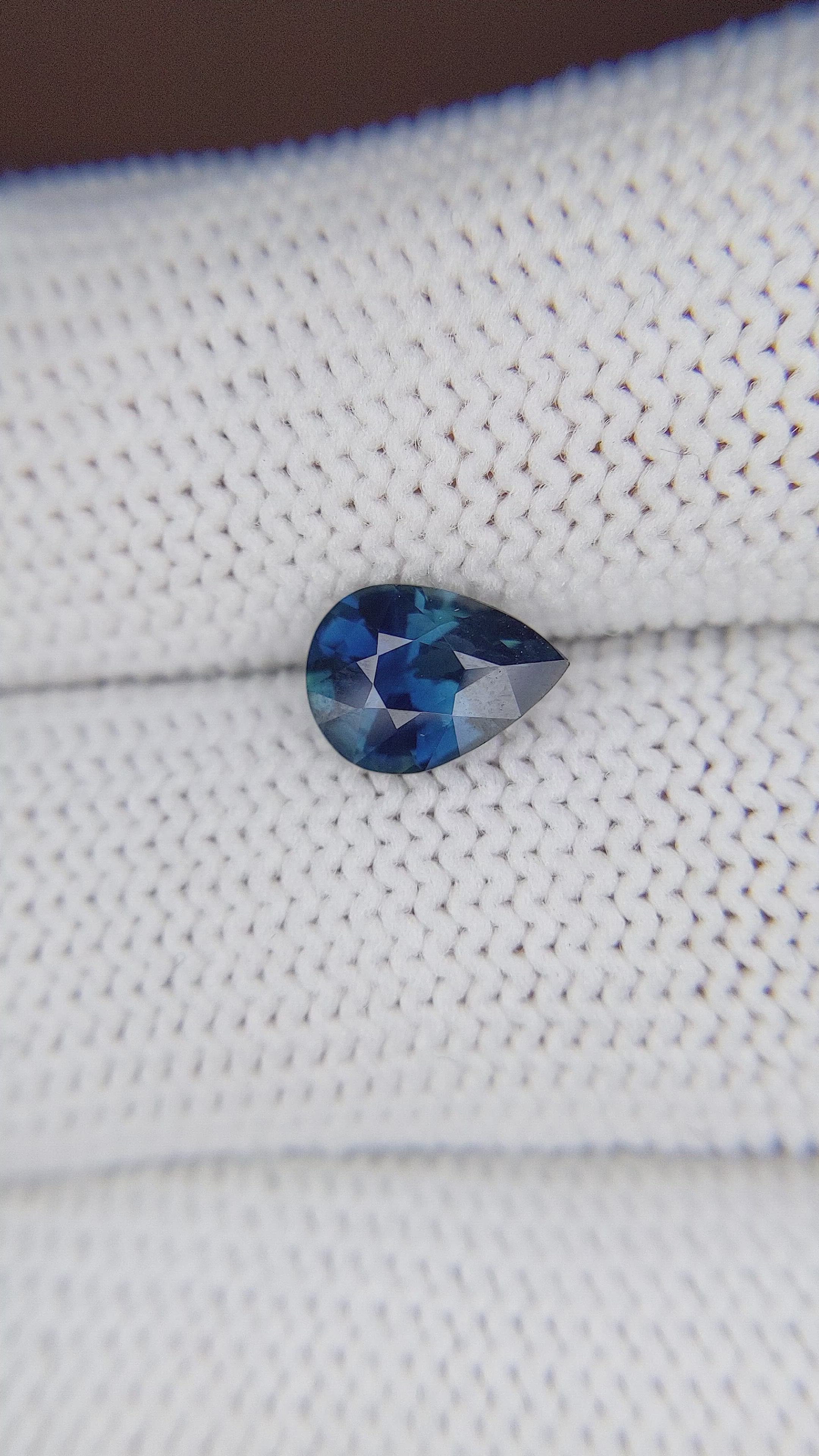 1.30 Ct. Greenish Blue Sapphire from Madagascar Size Video