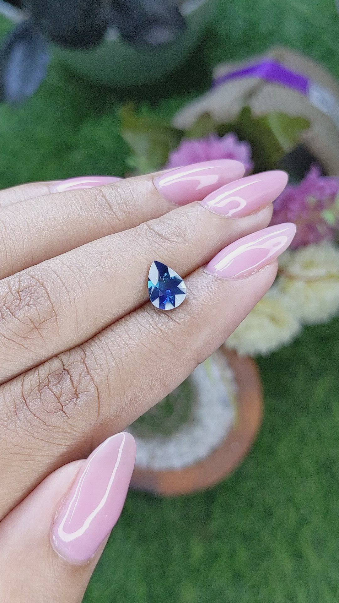 1.30 Ct. Greenish Blue Sapphire from Madagascar Size Video