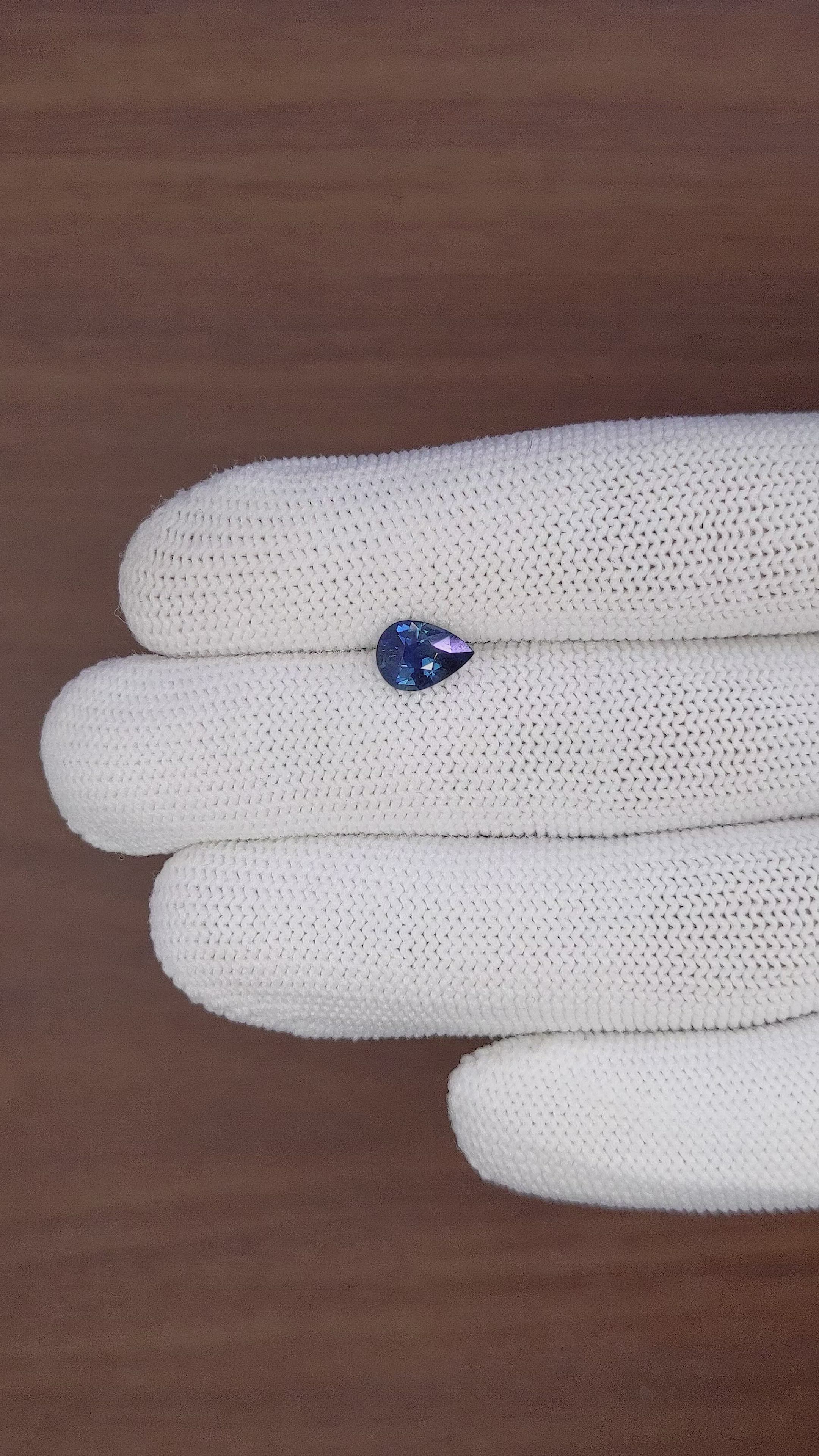 1.30 Ct. Greenish Blue Sapphire from Madagascar Size Video