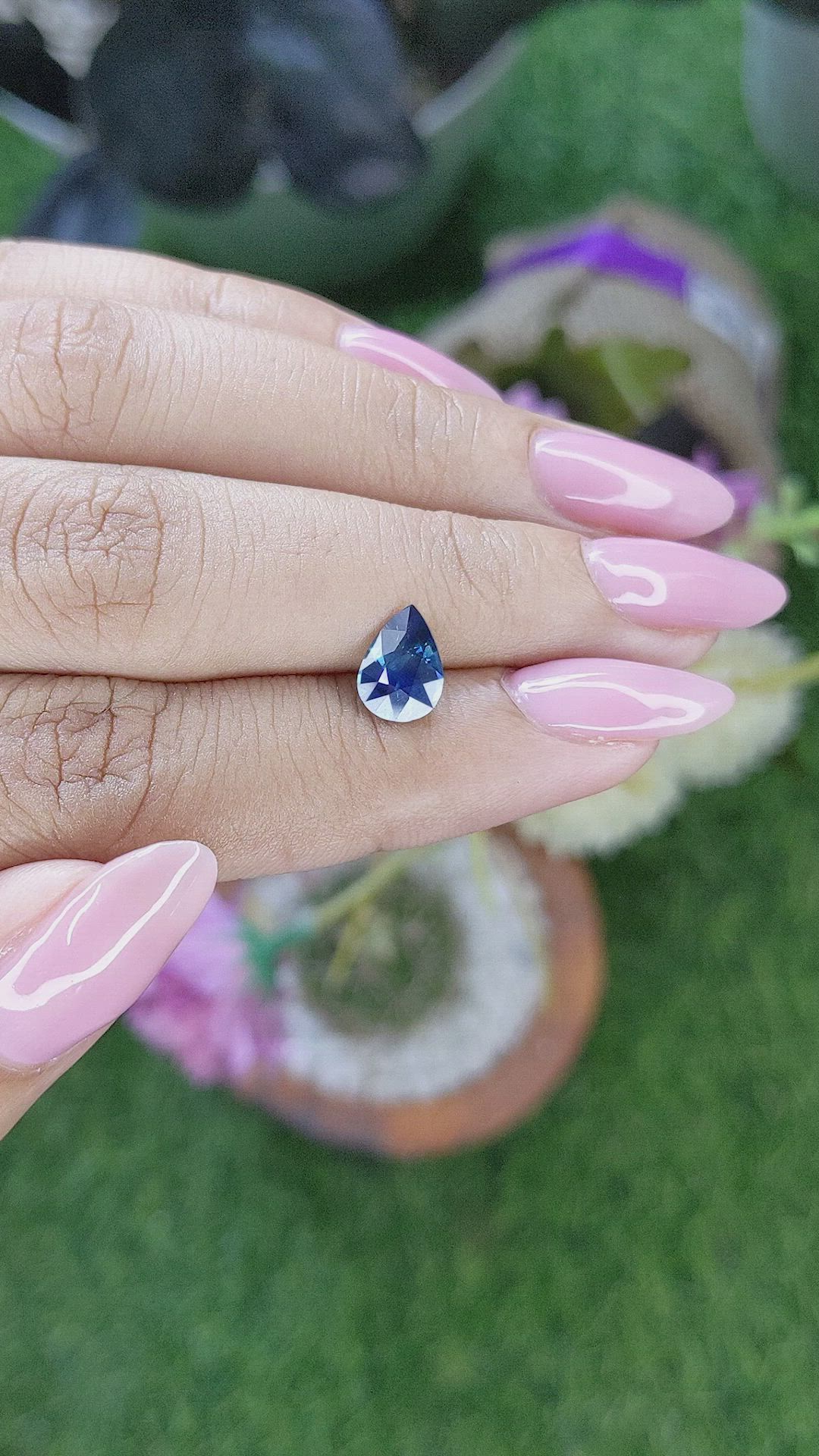 1.30 Ct. Greenish Blue Sapphire from Madagascar Size Video